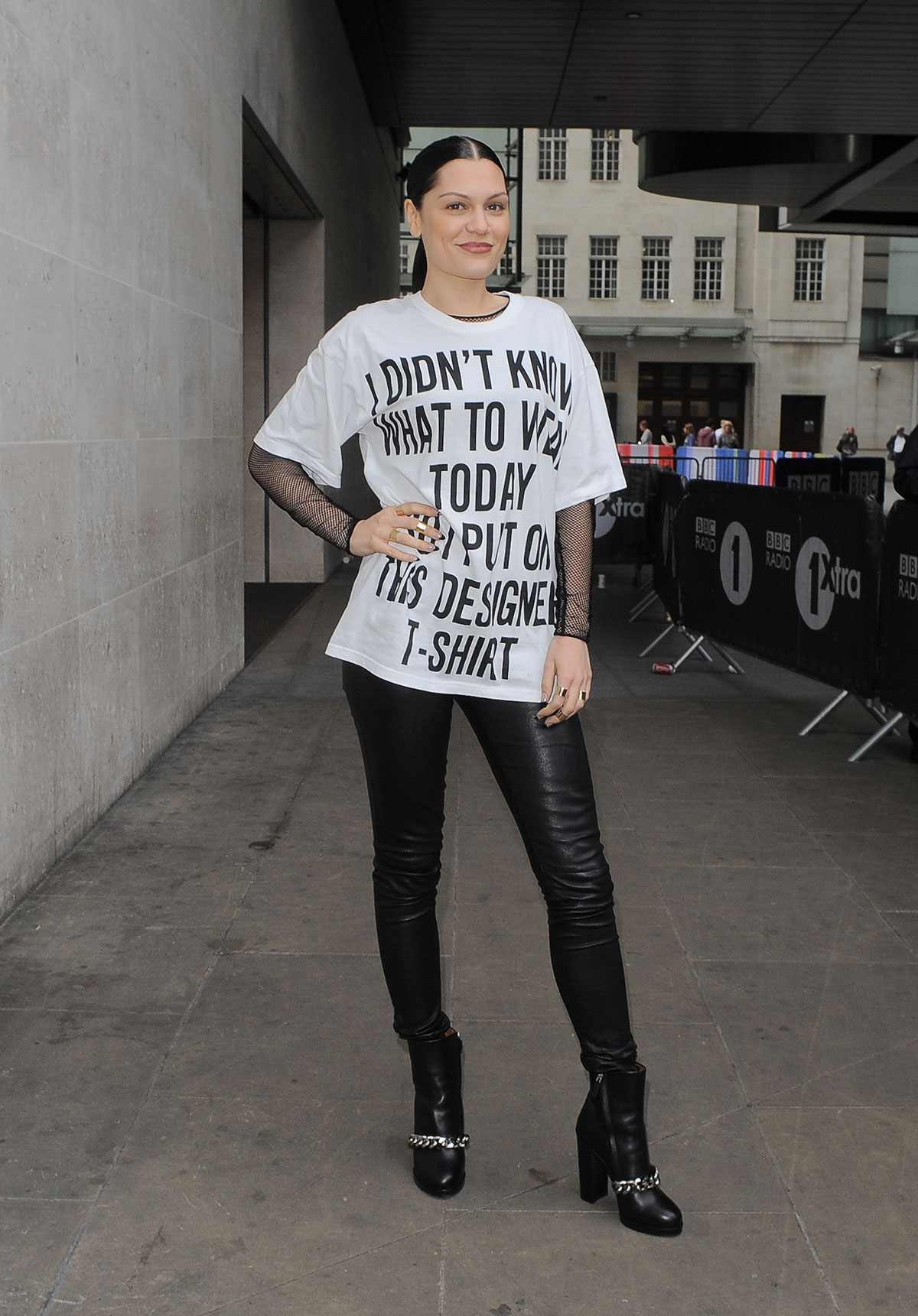 Jessie J leaving BBC Radio 1 Studios in London