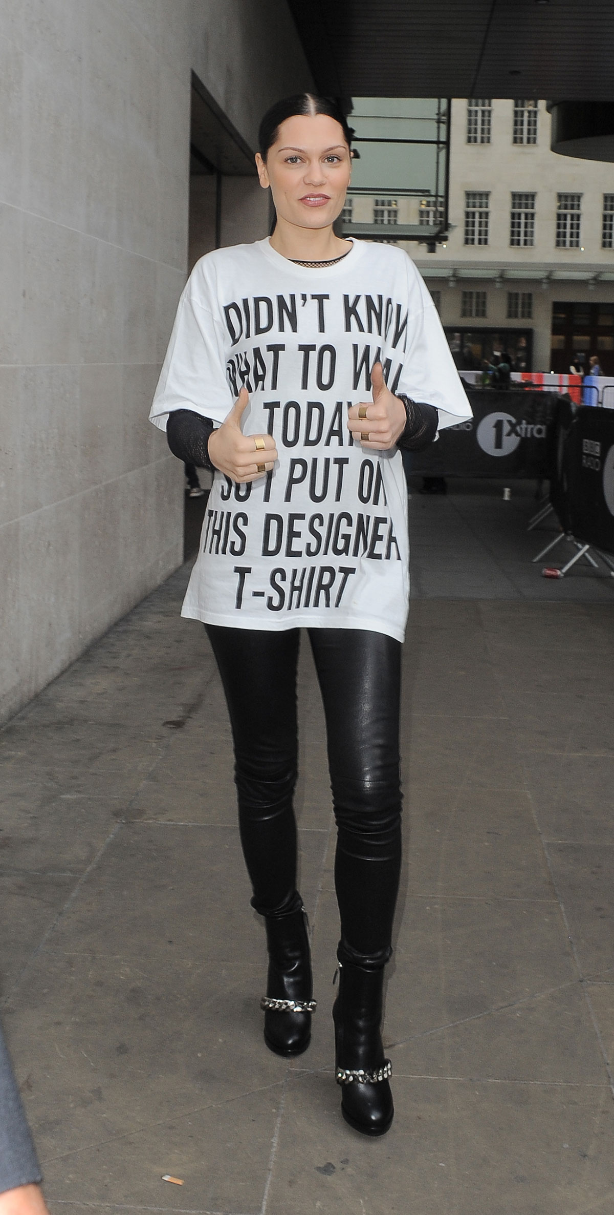 Jessie J leaving BBC Radio 1 Studios in London