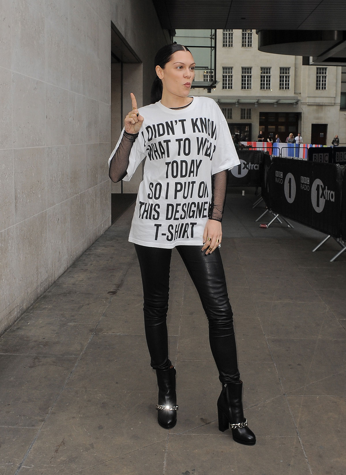 Jessie J leaving BBC Radio 1 Studios in London