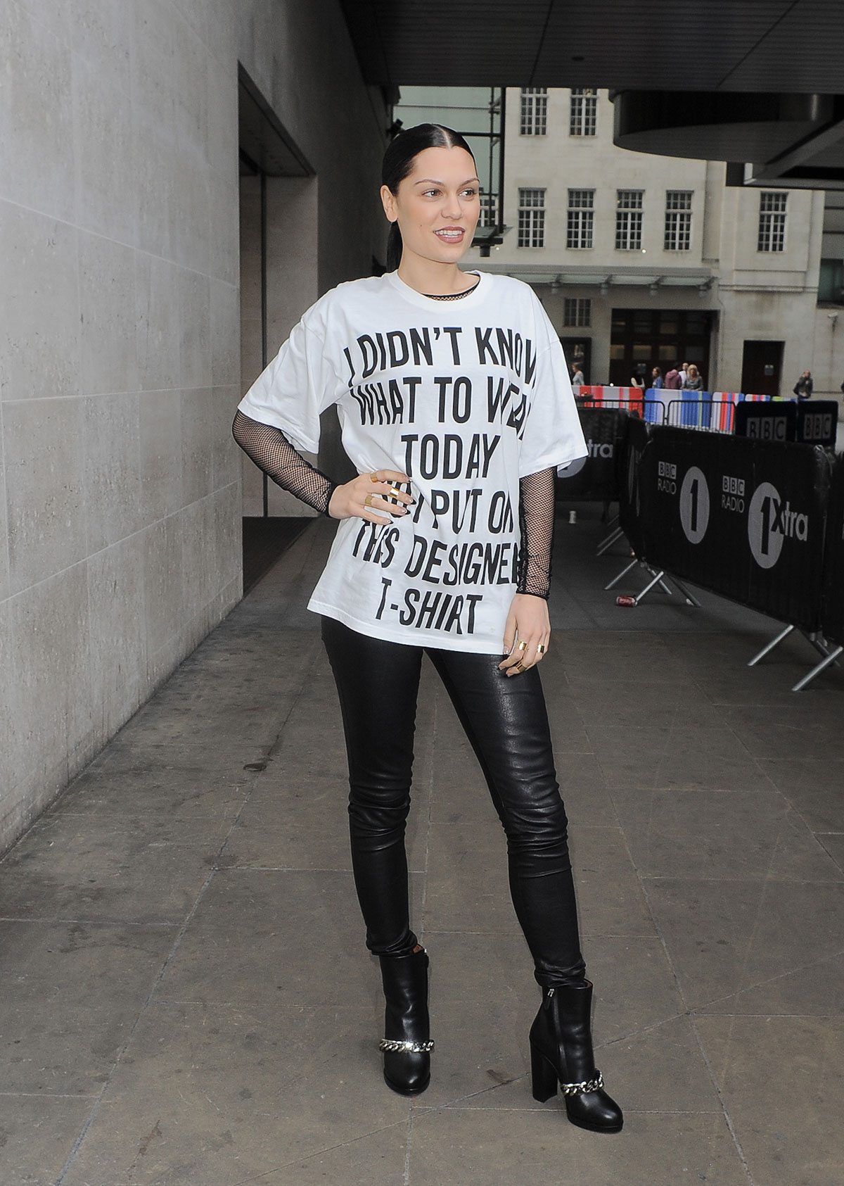 Jessie J leaving BBC Radio 1 Studios in London