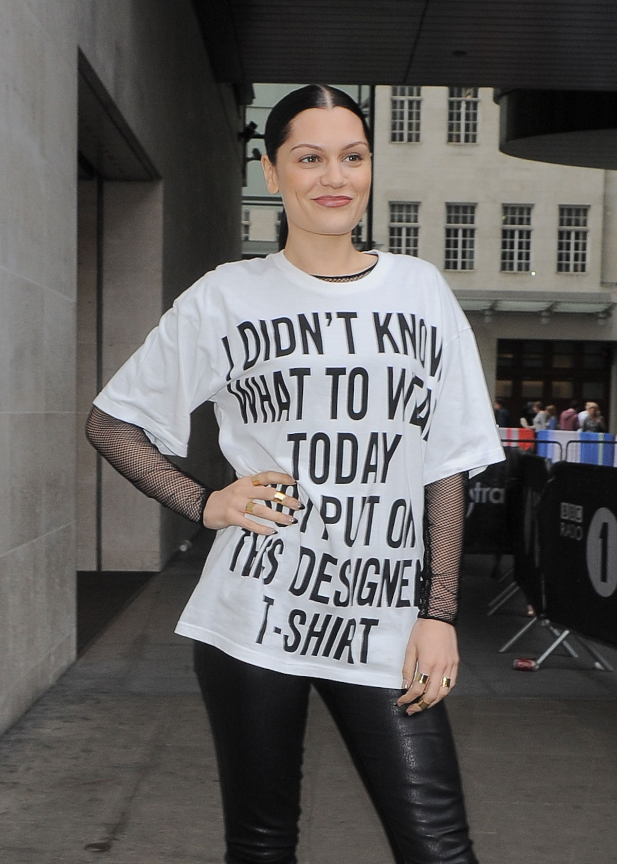 Jessie J leaving BBC Radio 1 Studios in London