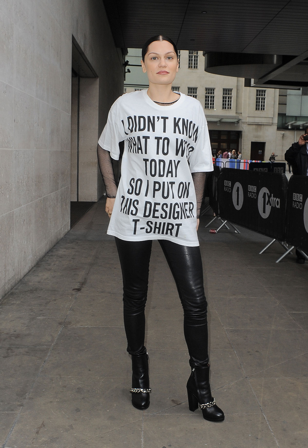 Jessie J leaving BBC Radio 1 Studios in London