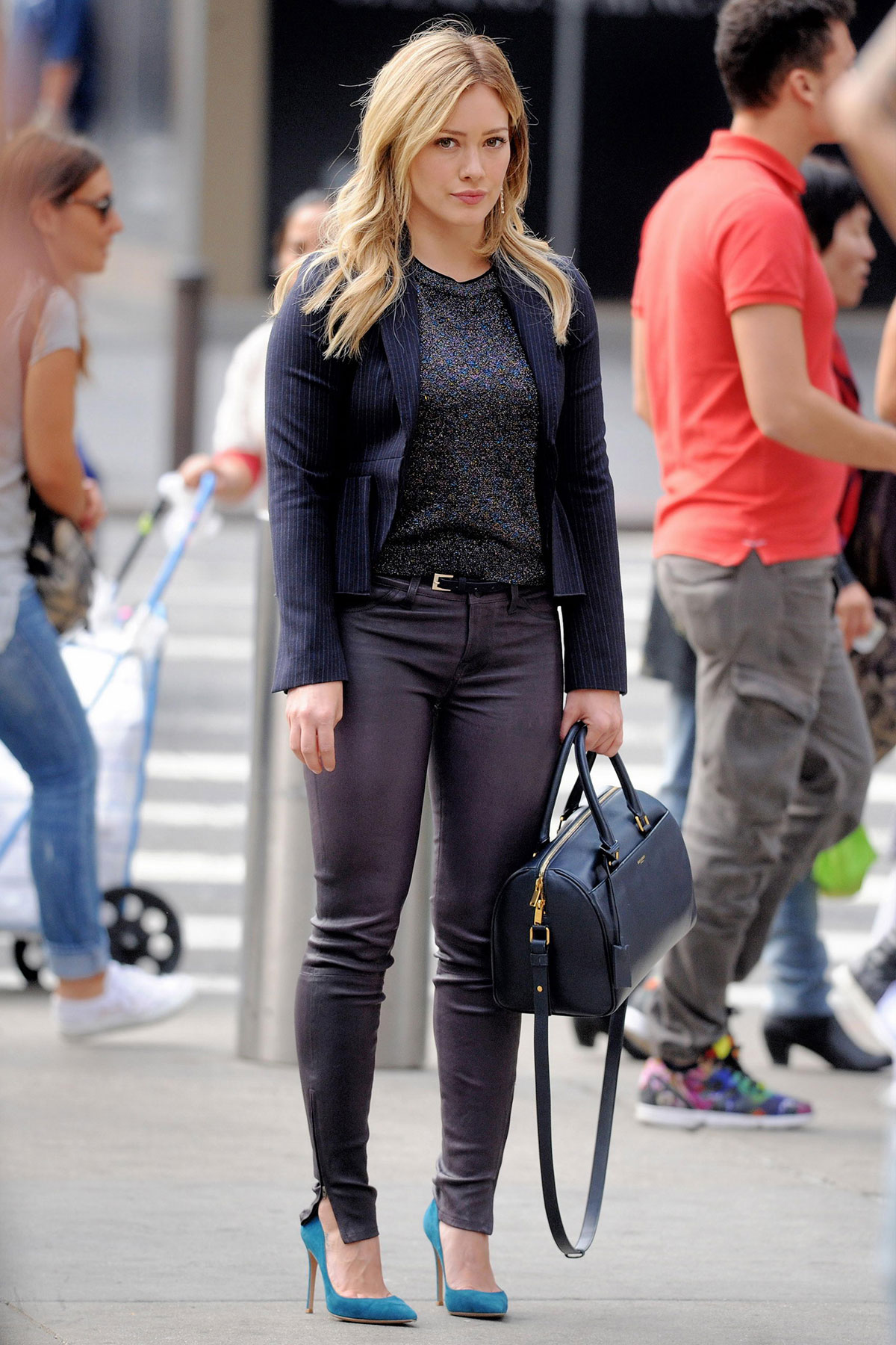 Hilary Duff was spotted on the set of Younger in New York City