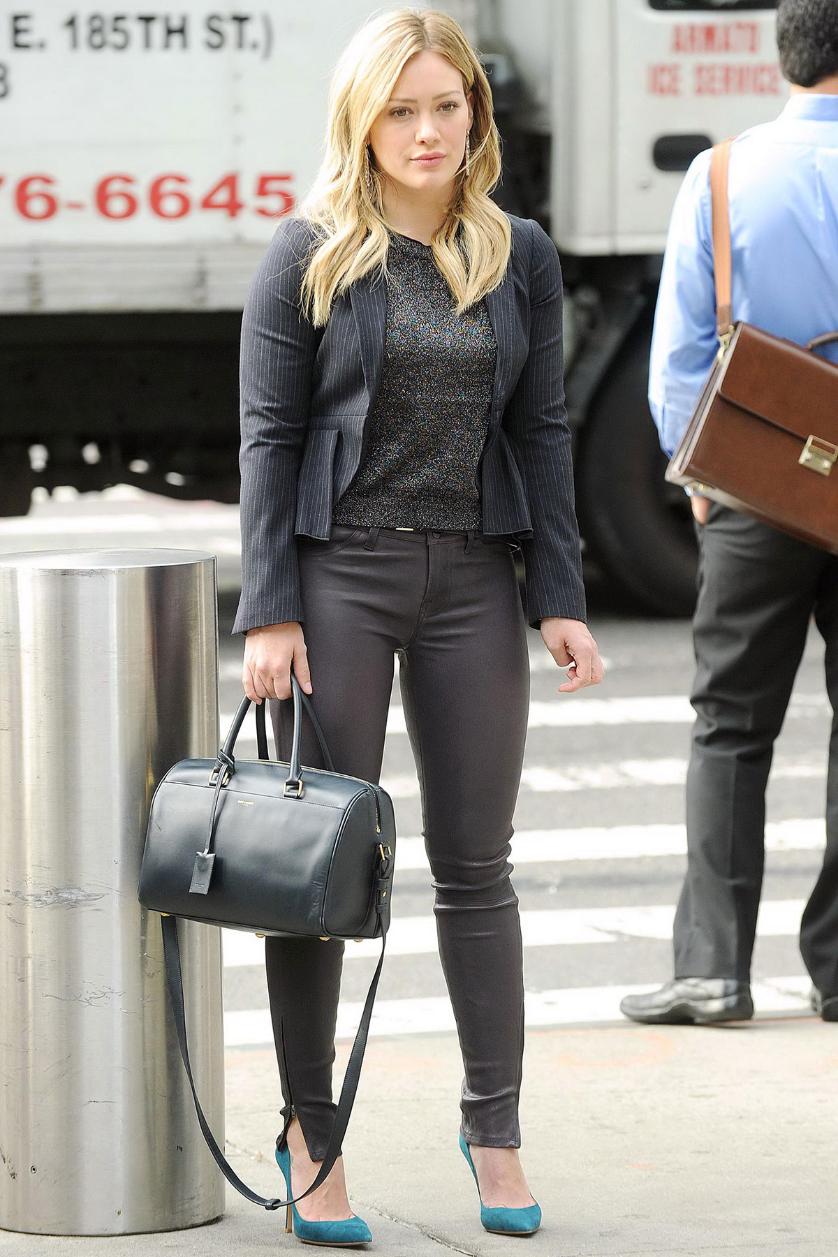 Hilary Duff was spotted on the set of Younger in New York City