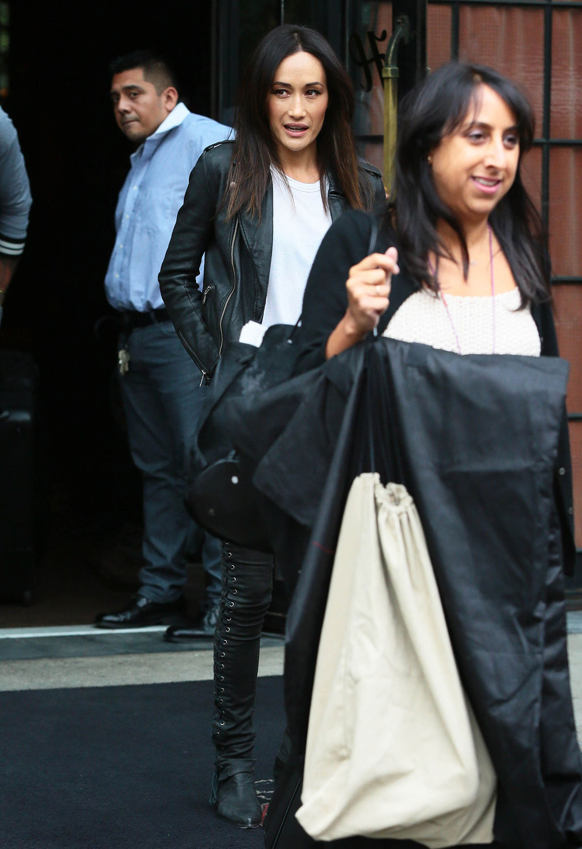 Maggie Q was spotted leaving the Bowery Hotel