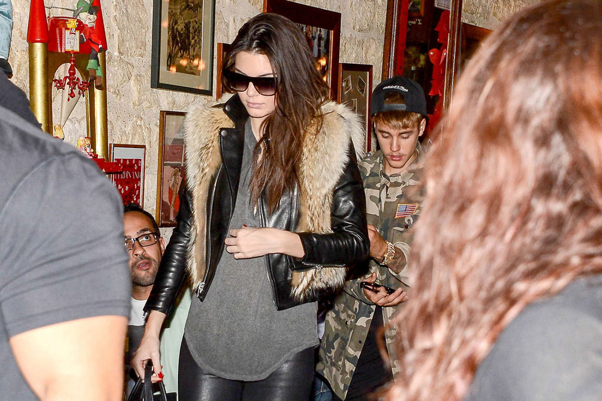 Kendall Jenner was spotted with Justin Bieber leaving Ferdi Restaurant