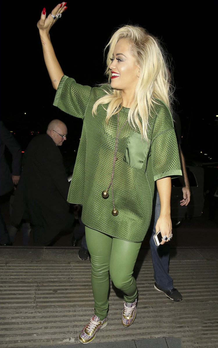 Rita Ora arrives at the Lowry Hotel in Manchester