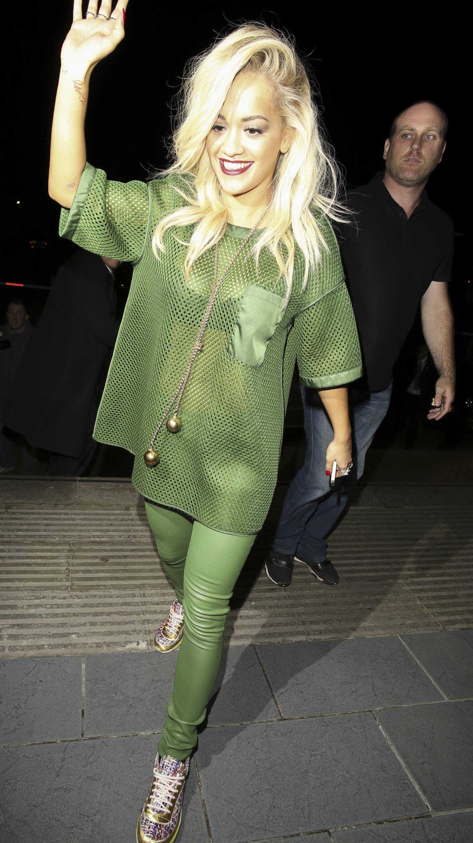 Rita Ora arrives at the Lowry Hotel in Manchester