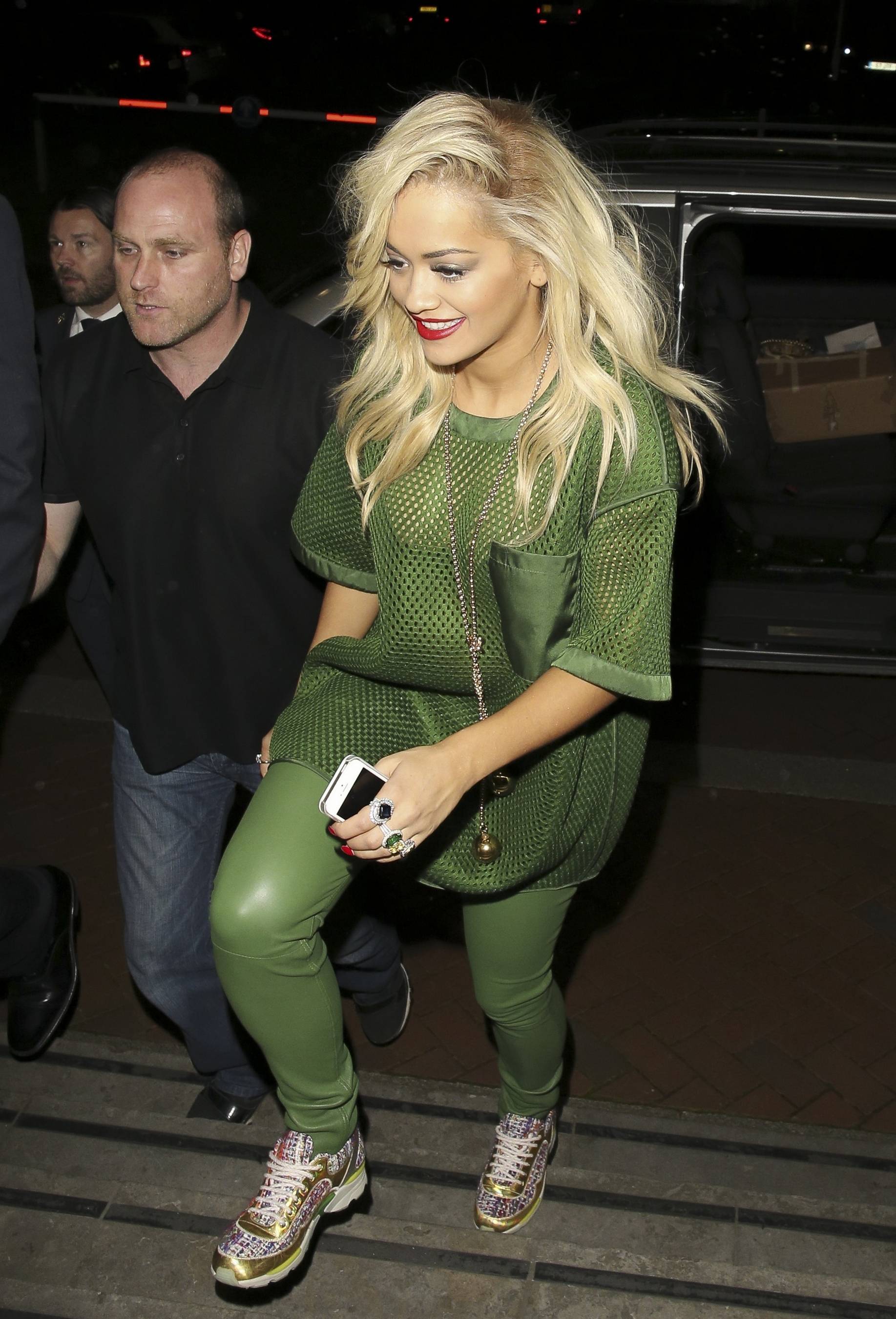 Rita Ora arrives at the Lowry Hotel in Manchester