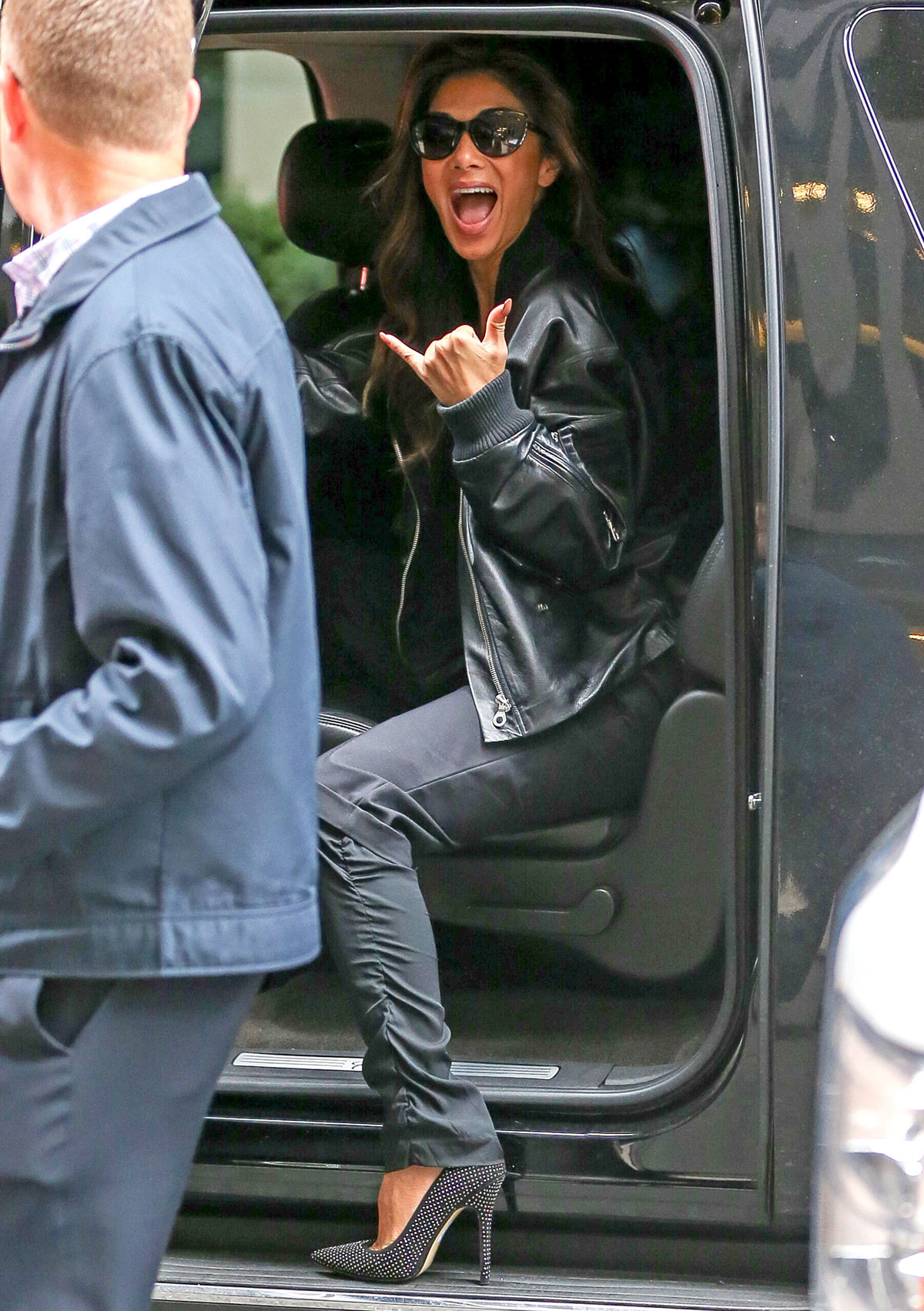 Nicole Scherzinger was spotted leaving SiriusXM Radio New York