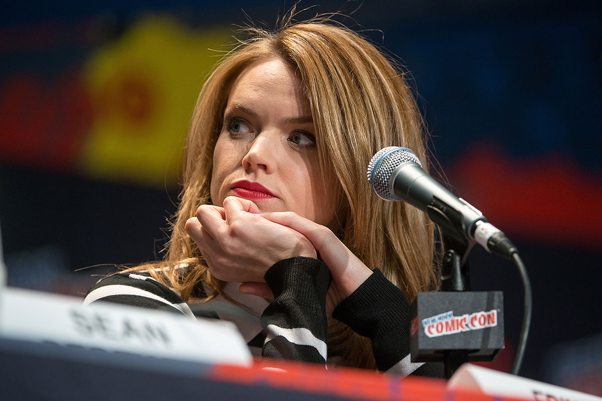 Erin Richards attends Fox Gotham Press Line