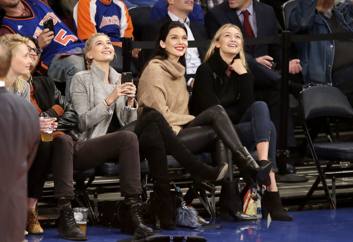 Kendall Jenner at the Knicks vs Wizards basketball game