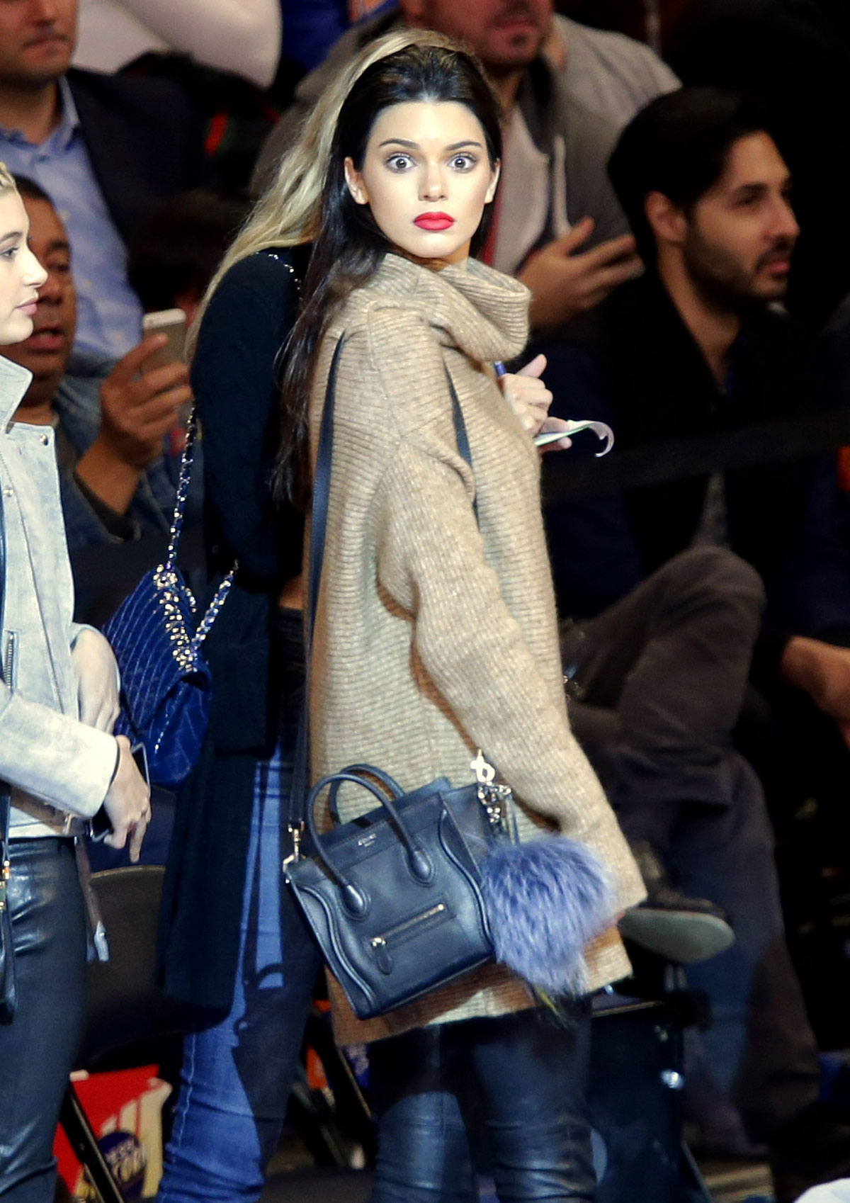 Kendall Jenner at the Knicks vs Wizards basketball game