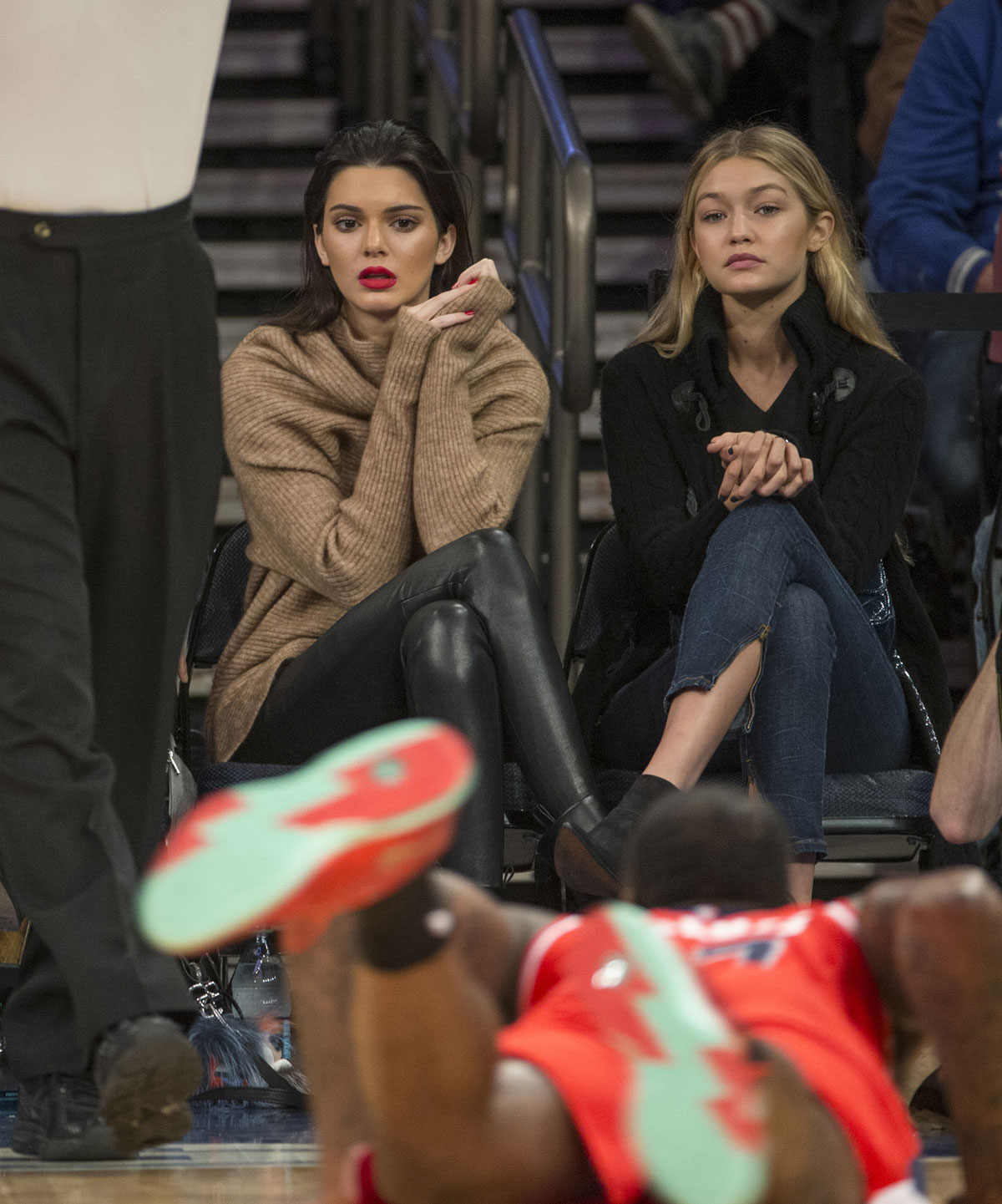 Kendall Jenner at the Knicks vs Wizards basketball game