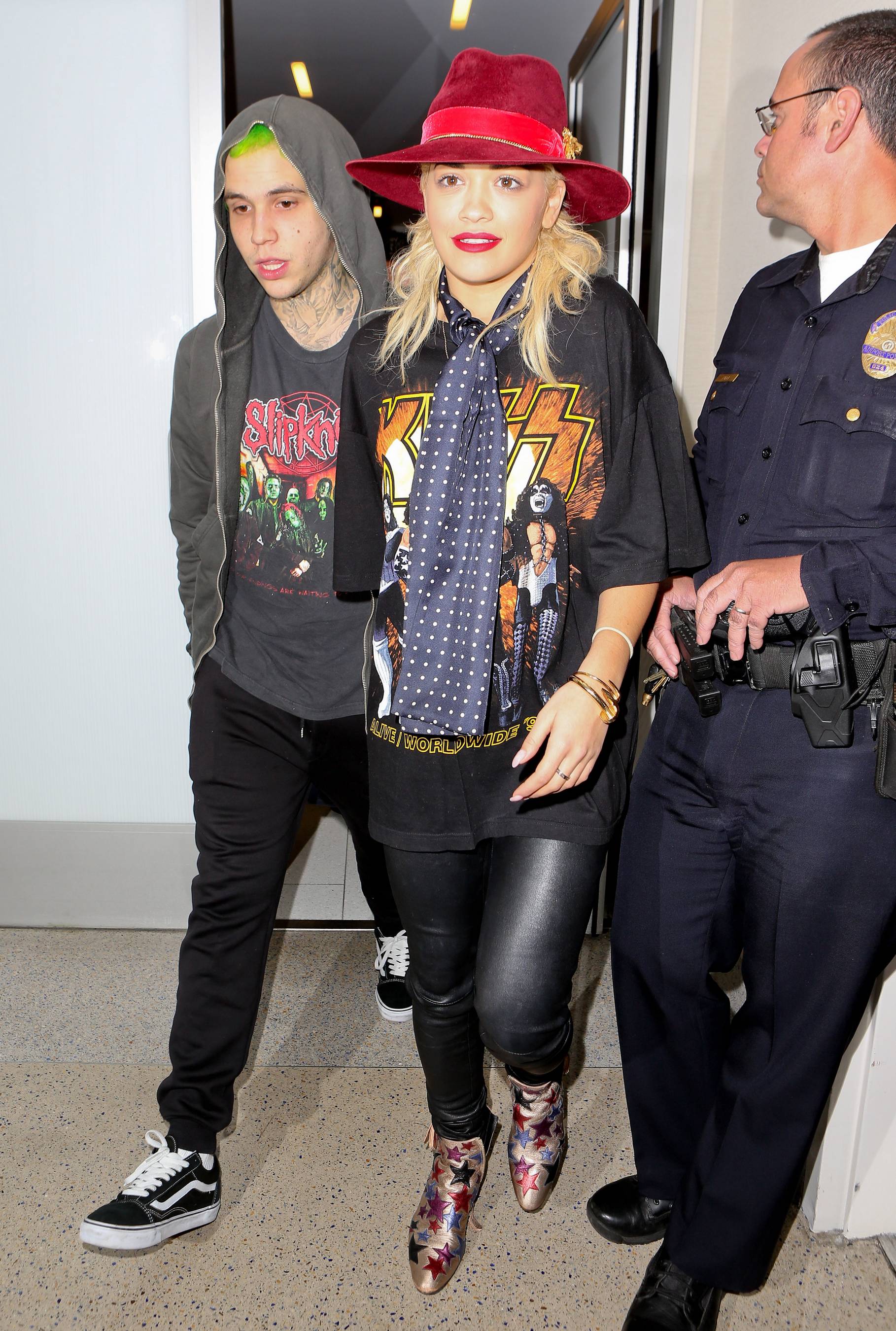 Rita Ora was spotted at LAX airport