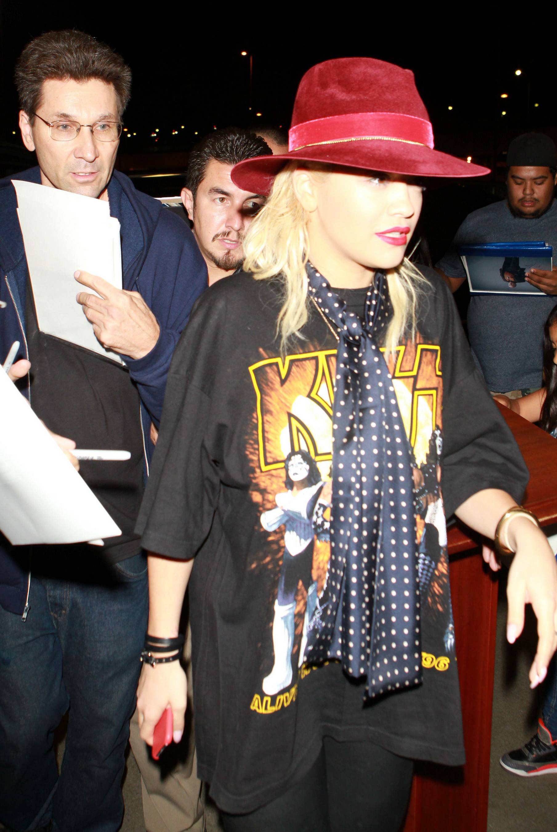 Rita Ora was spotted at LAX airport