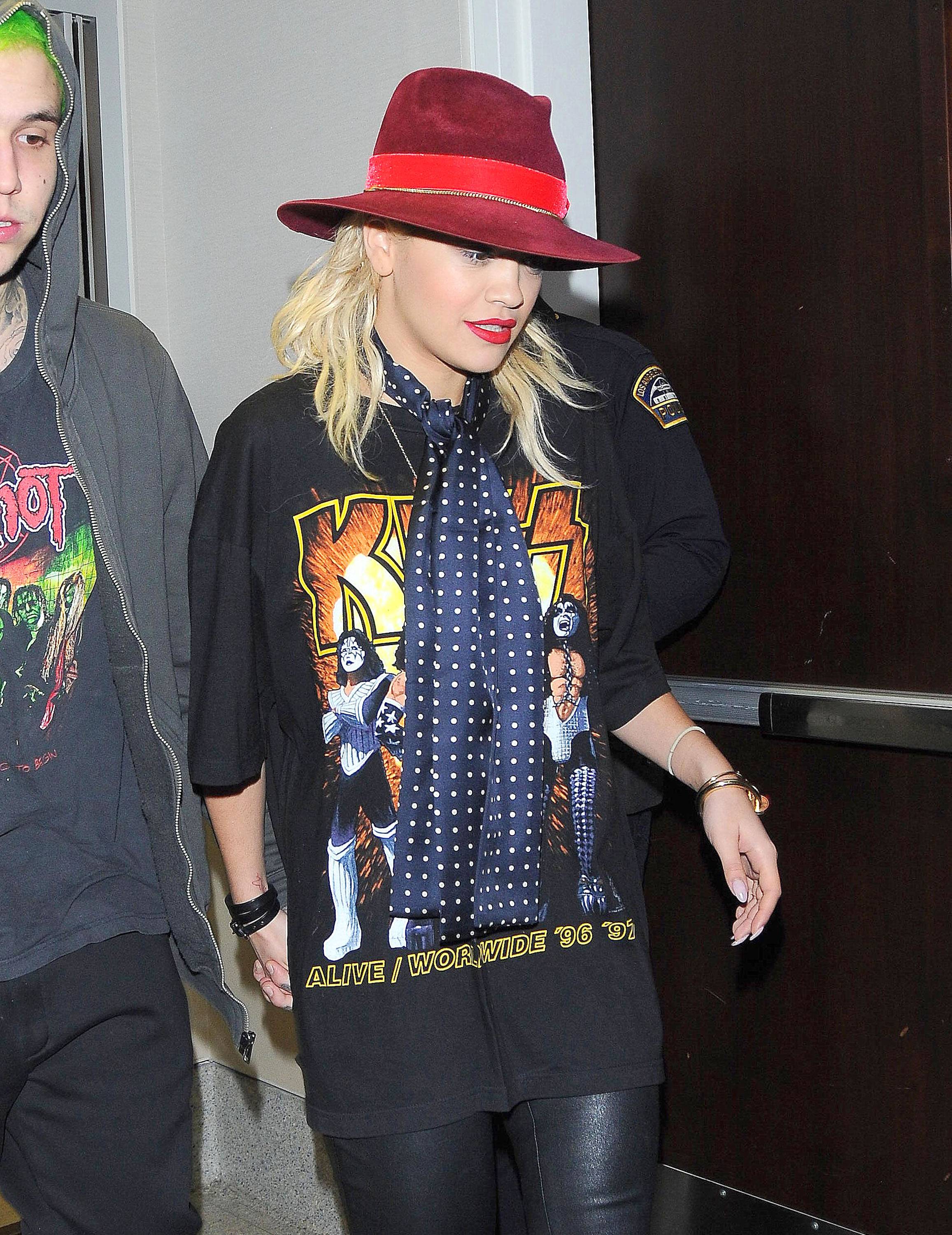 Rita Ora was spotted at LAX airport