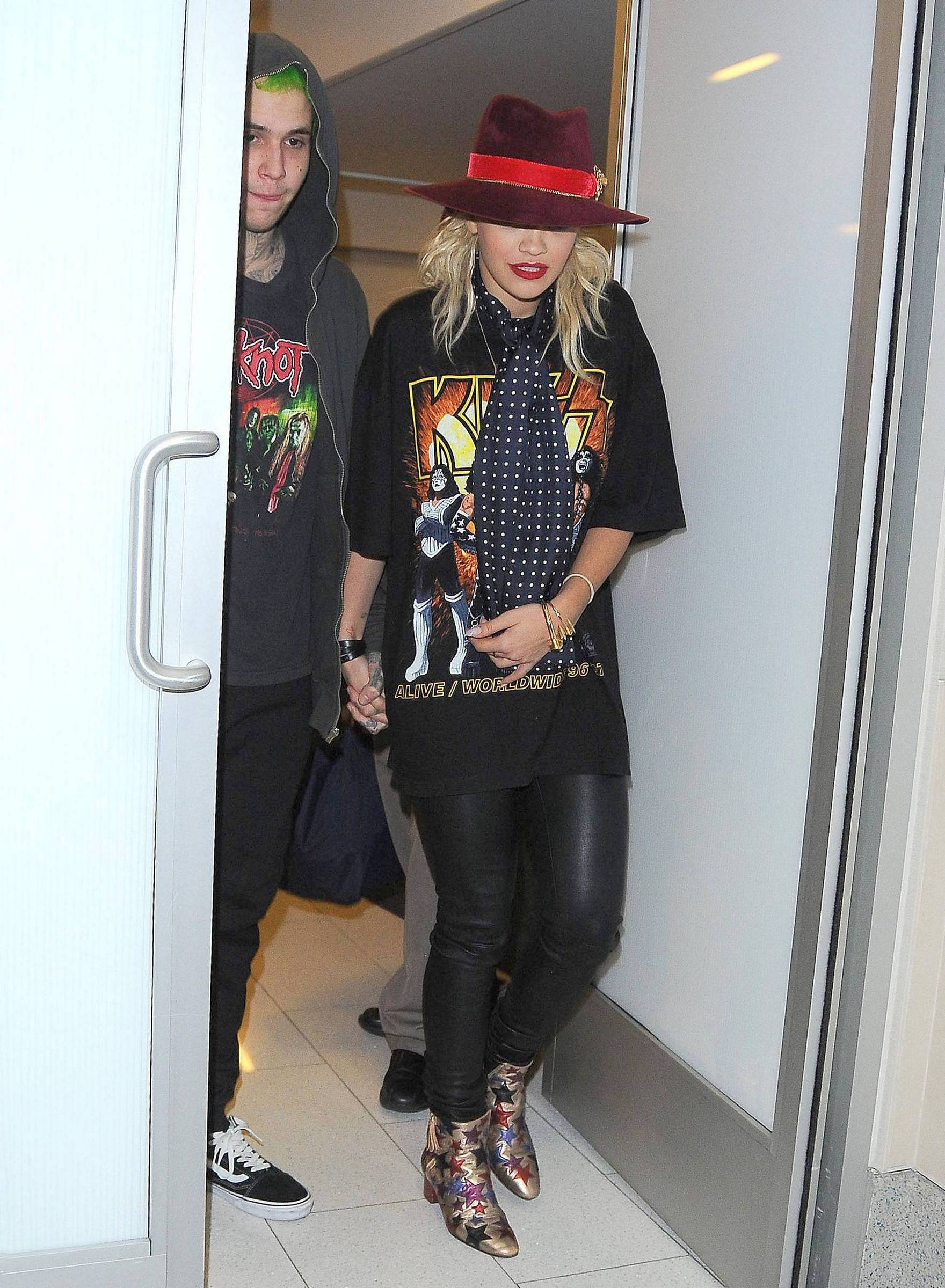 Rita Ora was spotted at LAX airport