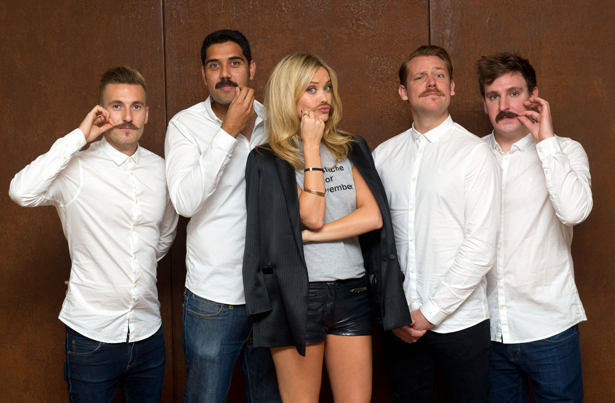 Laura Whitmore poses for Aussie’s ‘Misstache for Movember’ Campaign