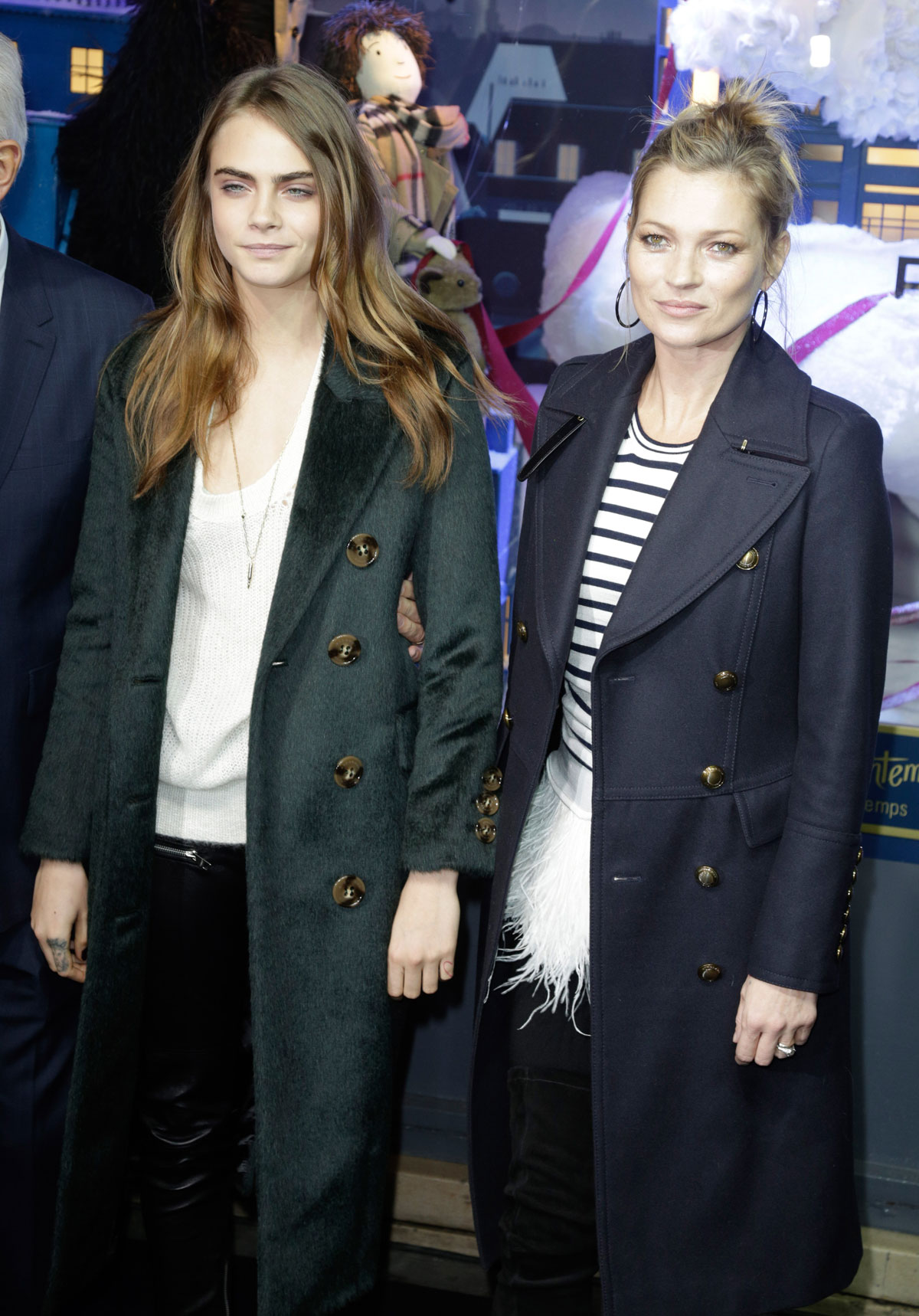 Cara Delevingne and Kate Moss attend the Printemps Christmas Decorations Inauguration