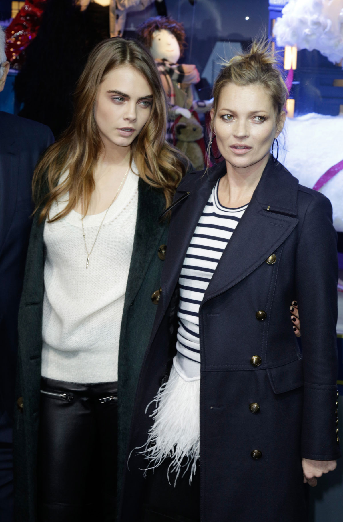 Cara Delevingne and Kate Moss attend the Printemps Christmas Decorations Inauguration