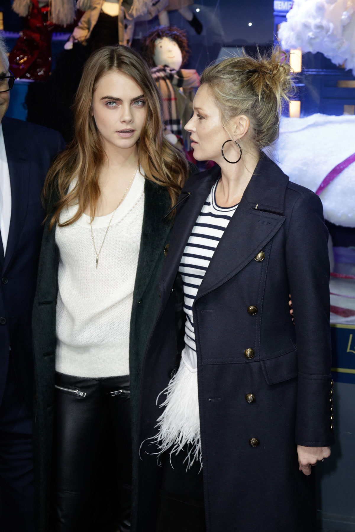 Cara Delevingne and Kate Moss attend the Printemps Christmas Decorations Inauguration