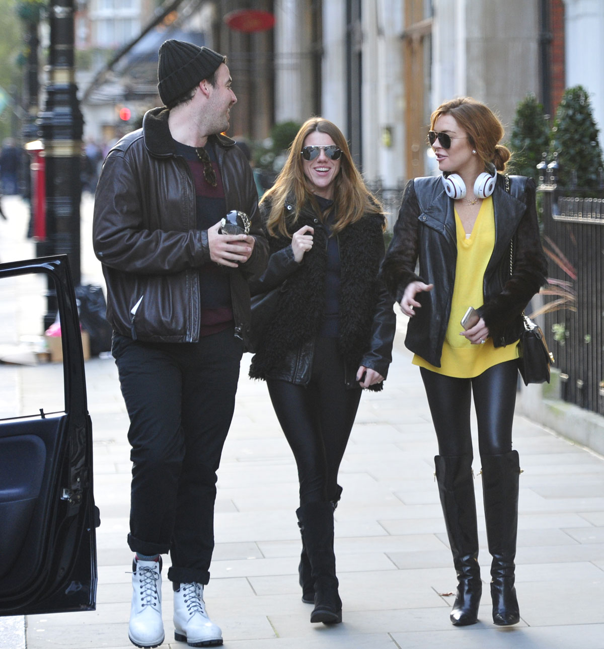 Lindsay Lohan strolling through Mayfair