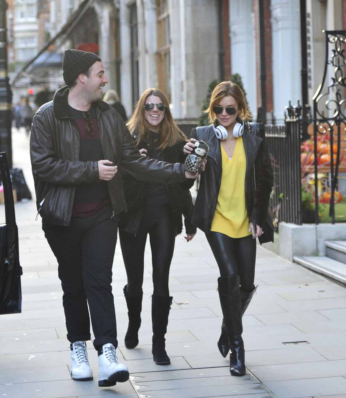 Lindsay Lohan strolling through Mayfair