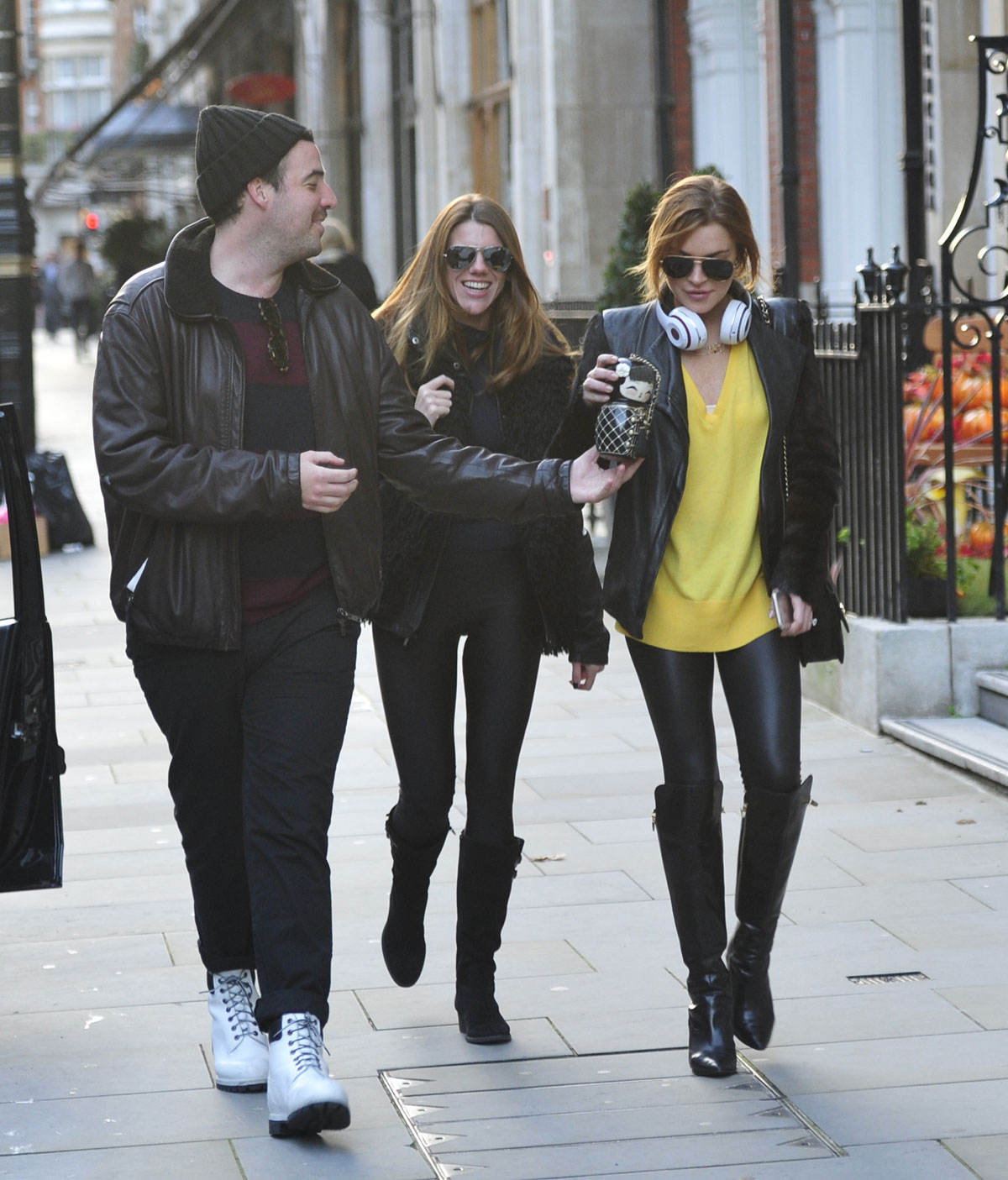 Lindsay Lohan strolling through Mayfair