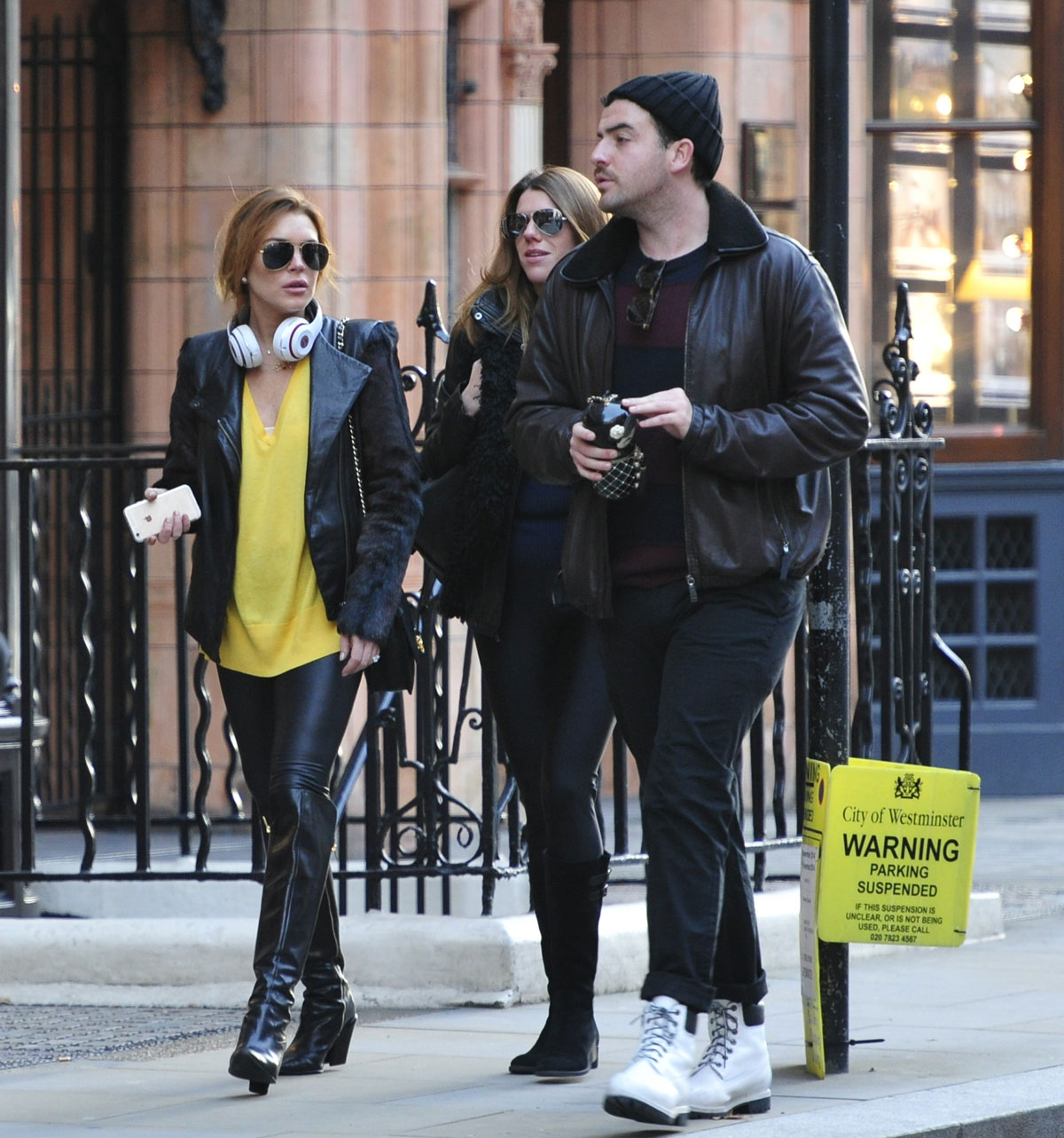 Lindsay Lohan strolling through Mayfair