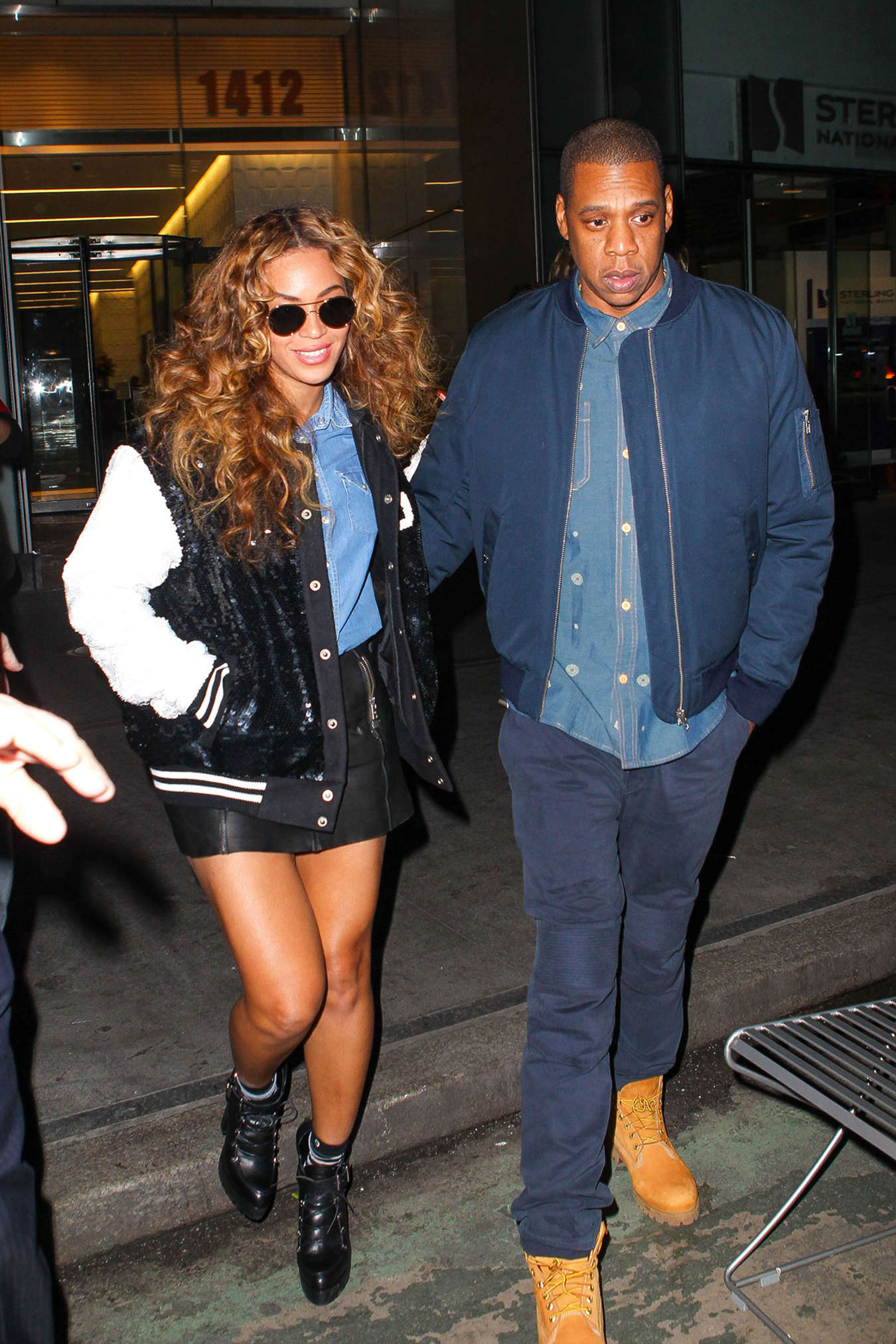 Beyonce Knowles and Jay Z are seen in Midtown
