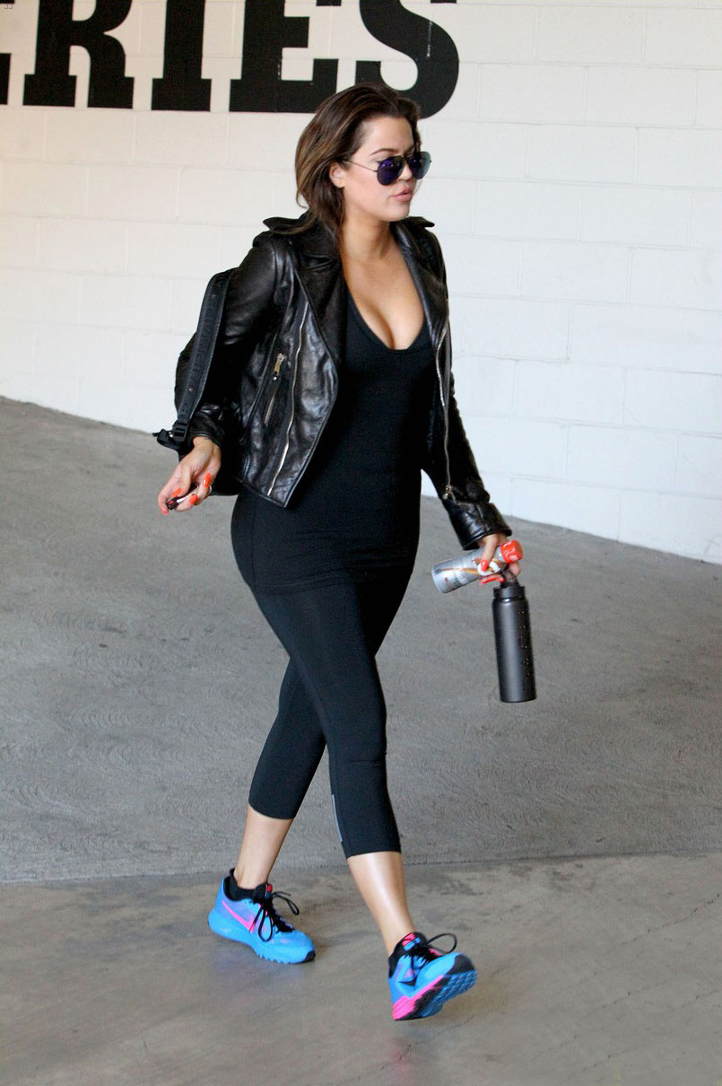 Khloe Kardashian was spotted at gym workout