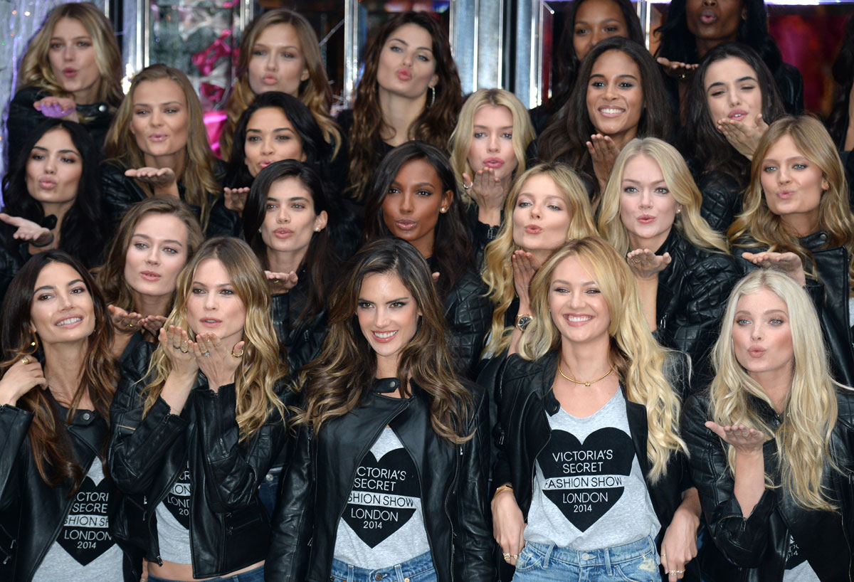 VS Angels attend the 2014 Victoria’s Secret Fashion Show Photocall