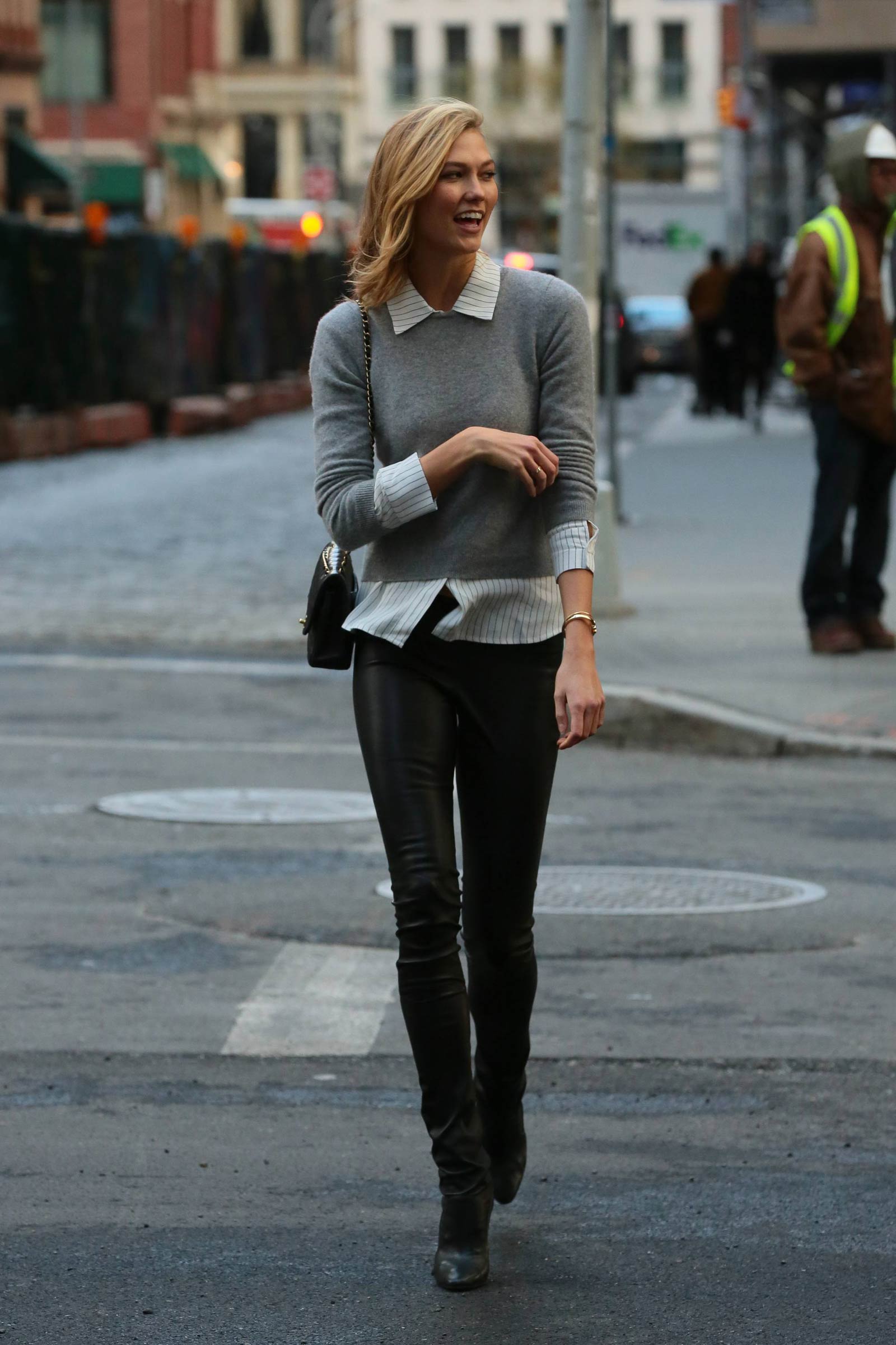 Karlie Kloss is spotted out for a stroll in New York City