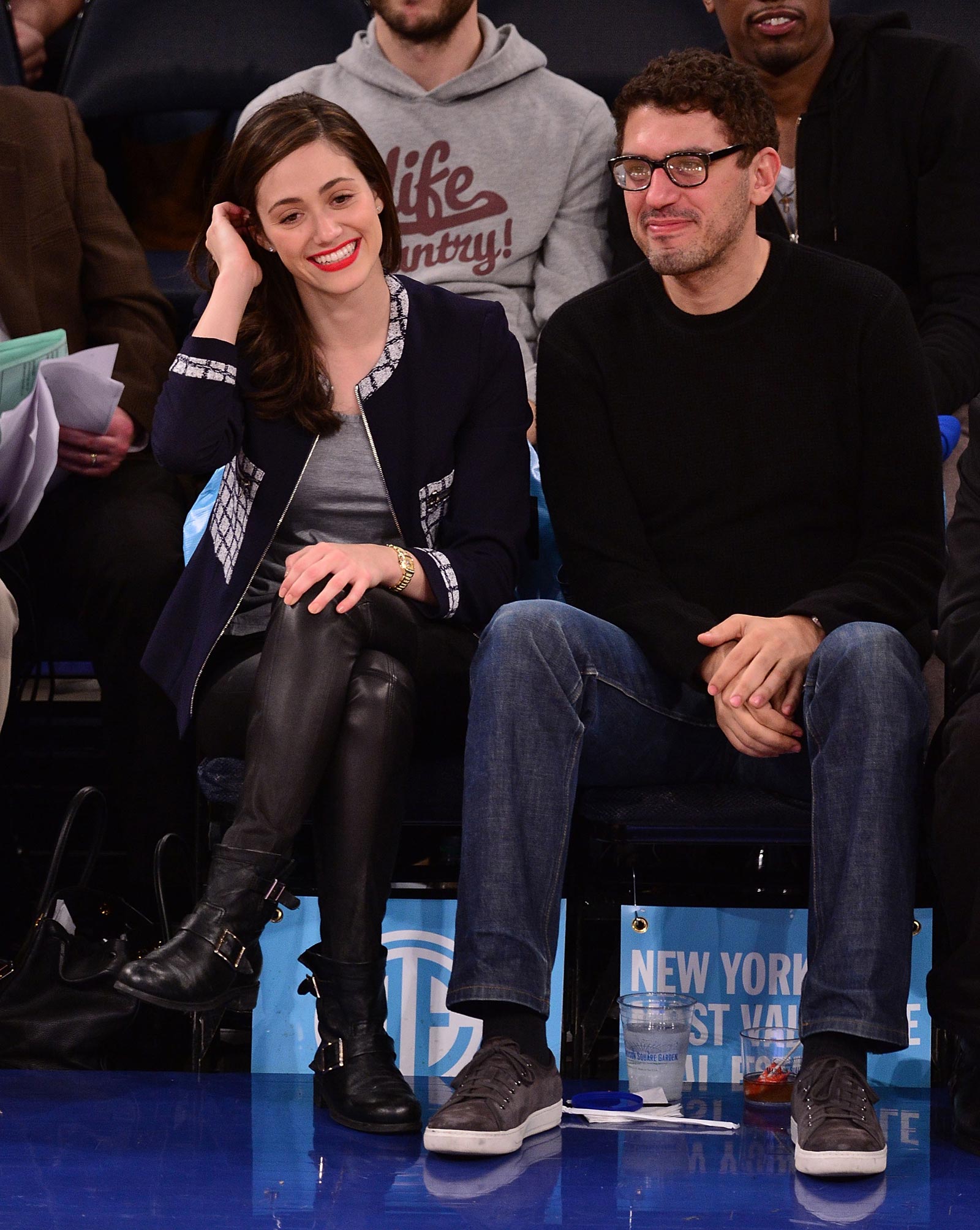 Emmy Rossum at a Knicks vs Mavericks game