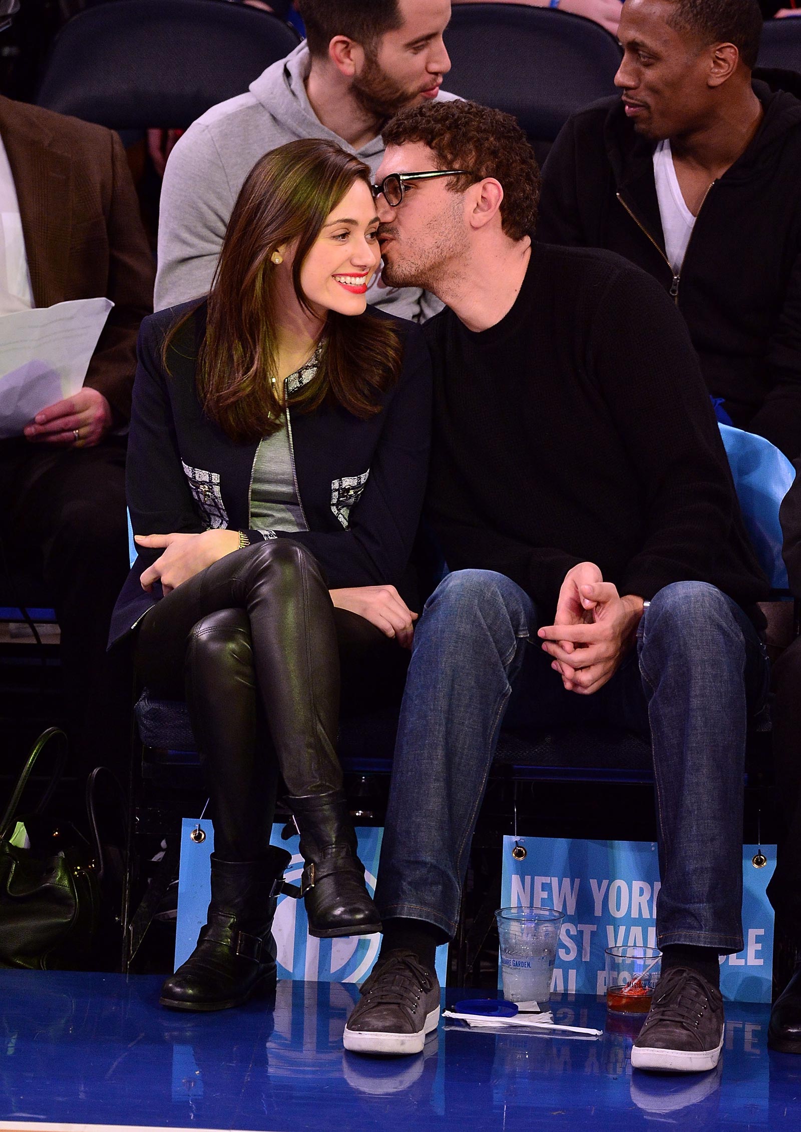 Emmy Rossum at a Knicks vs Mavericks game