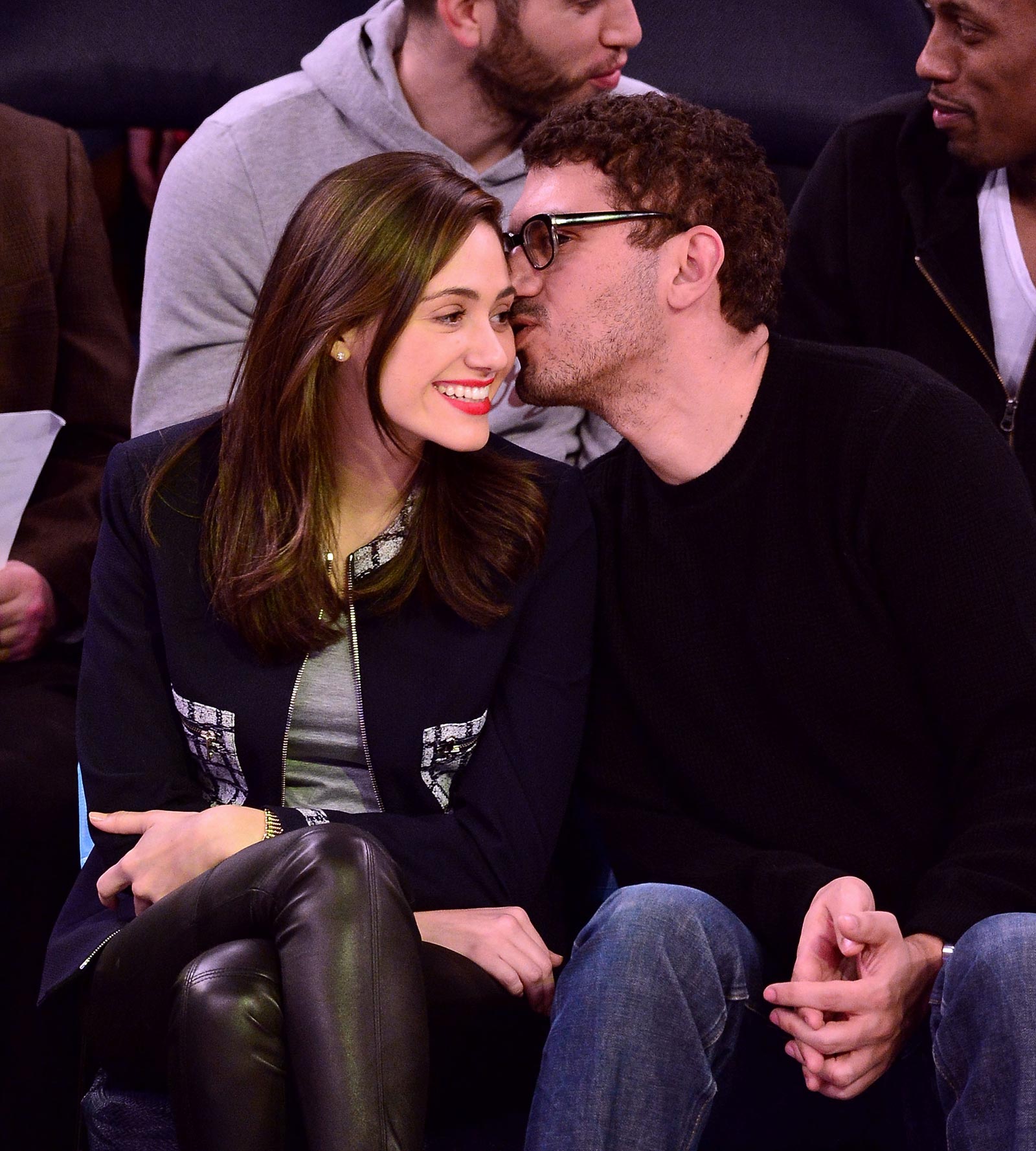 Emmy Rossum at a Knicks vs Mavericks game