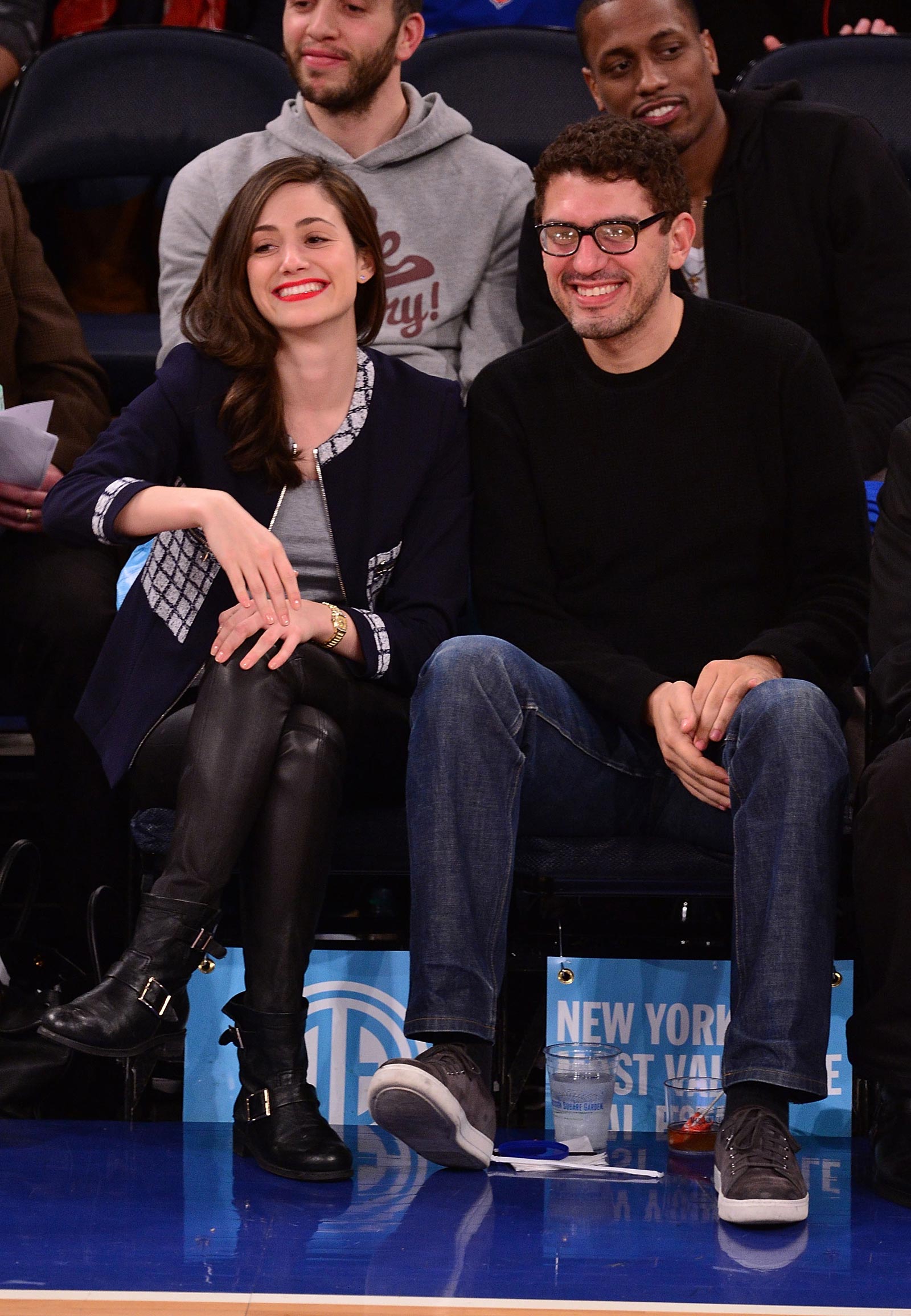 Emmy Rossum at a Knicks vs Mavericks game