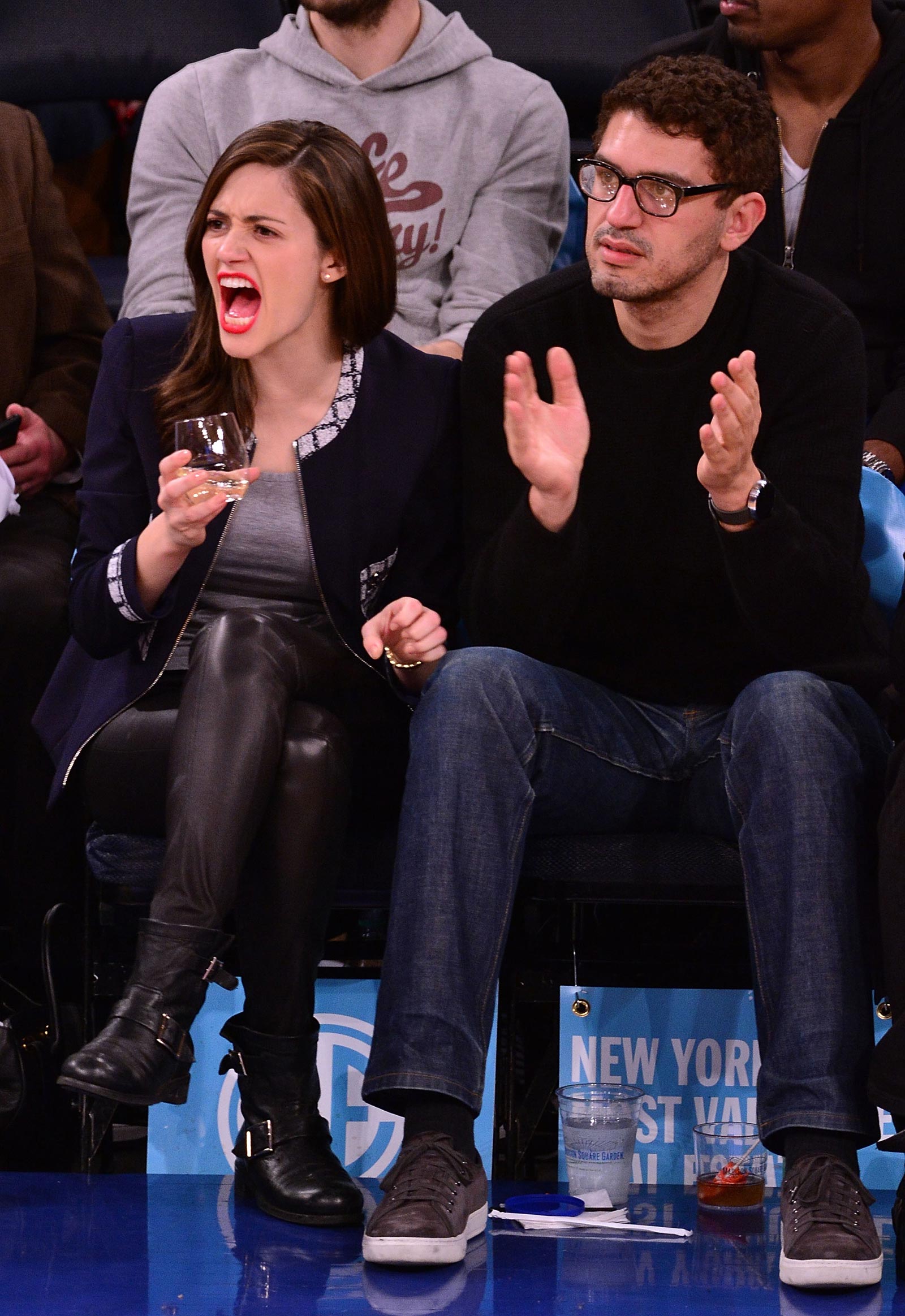 Emmy Rossum at a Knicks vs Mavericks game