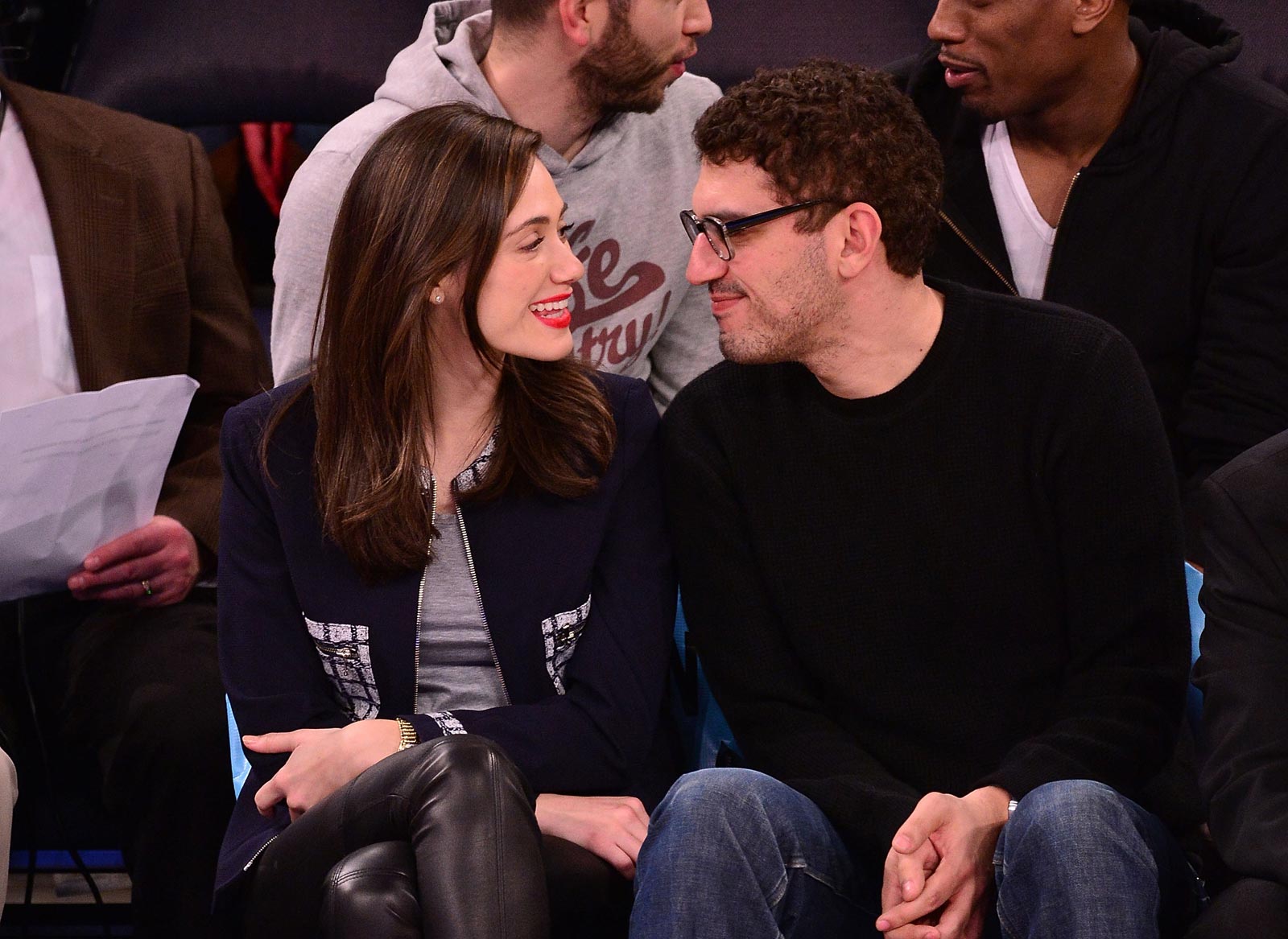 Emmy Rossum at a Knicks vs Mavericks game