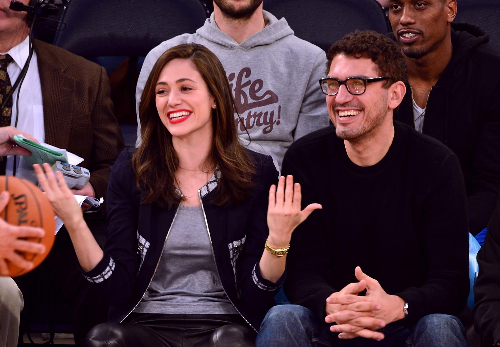 Emmy Rossum at a Knicks vs Mavericks game