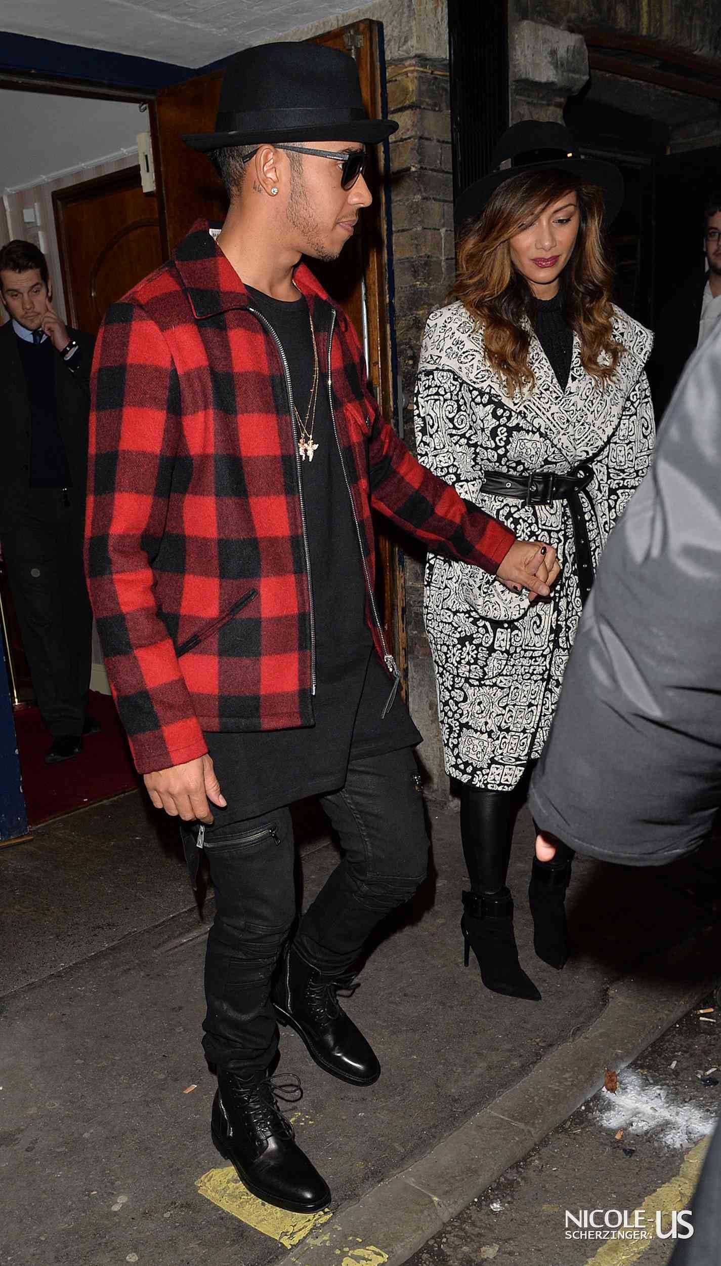 Nicole Scherzinger & Lewis Hamilton leaving the London Palladium Theatre