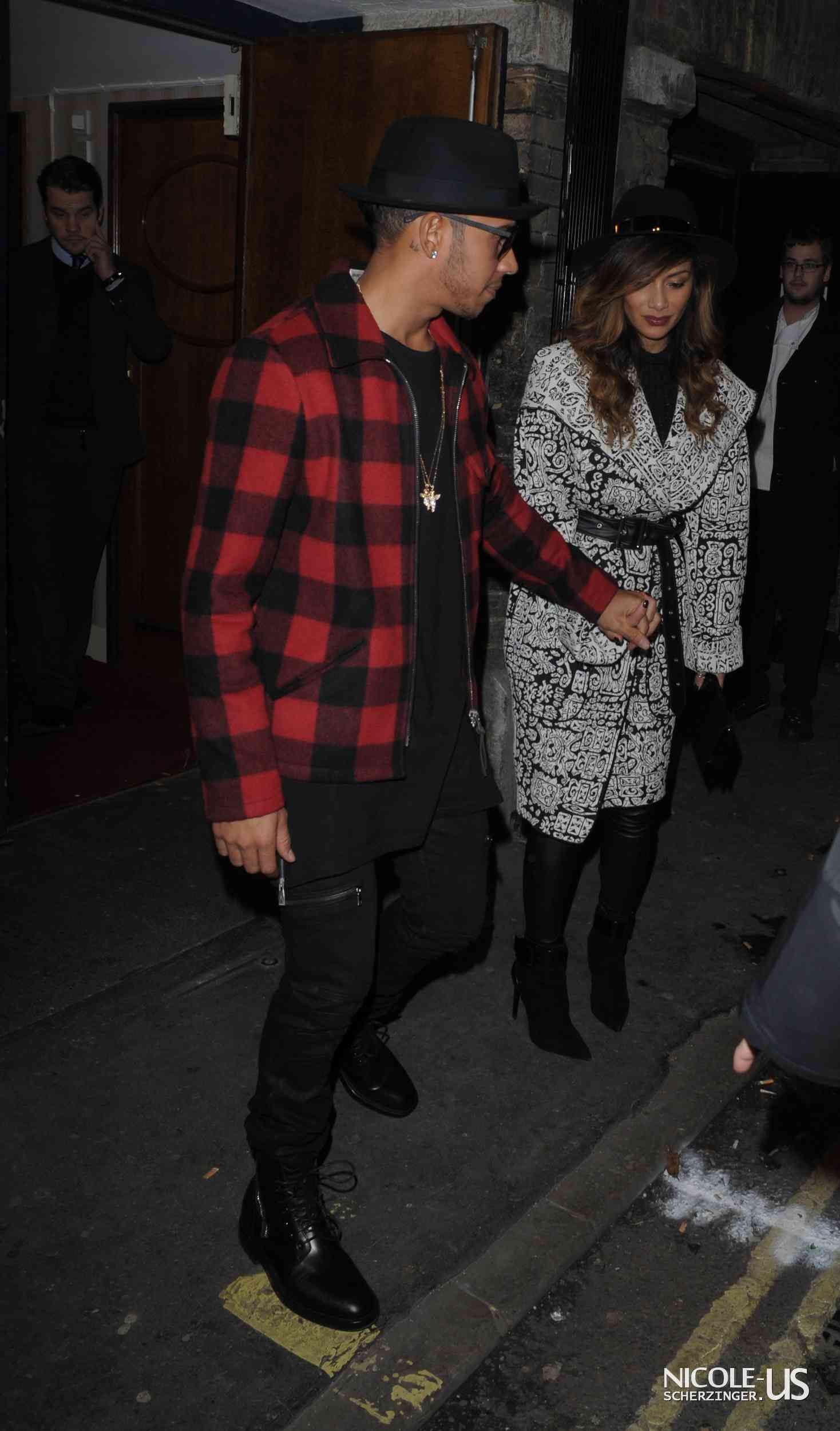 Nicole Scherzinger & Lewis Hamilton leaving the London Palladium Theatre