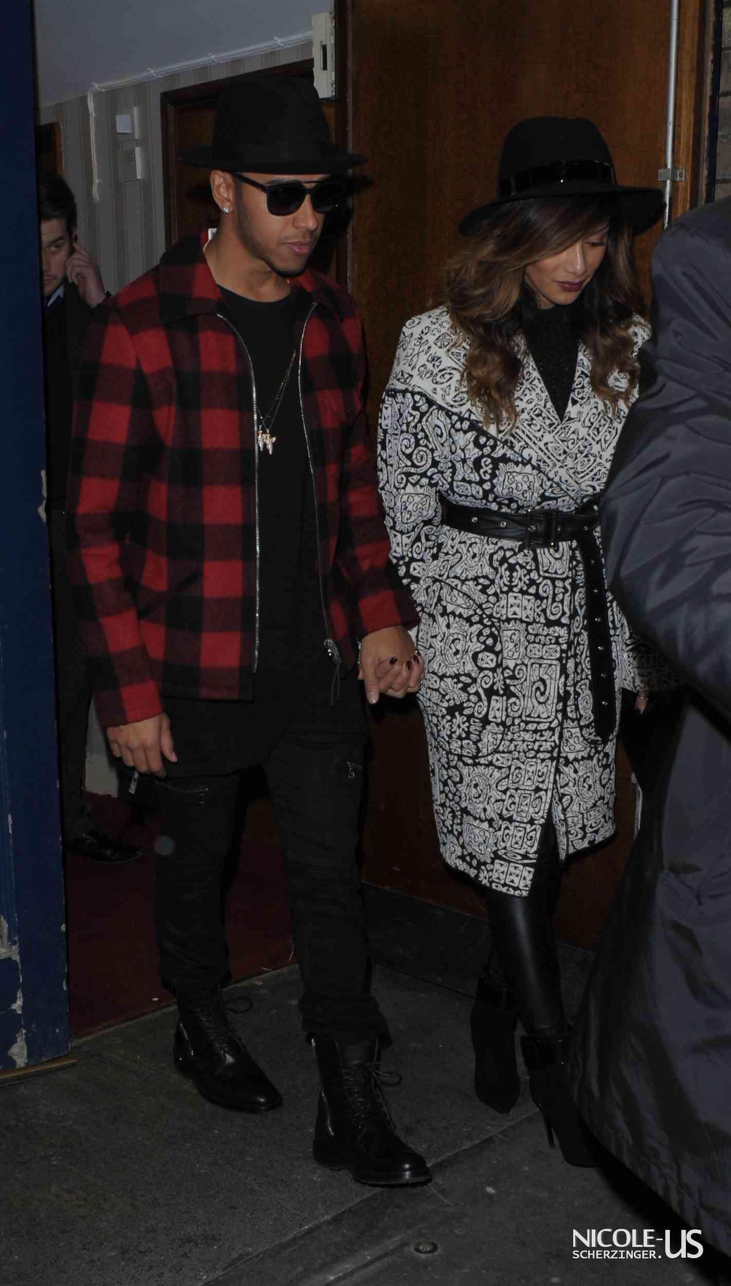 Nicole Scherzinger & Lewis Hamilton leaving the London Palladium Theatre