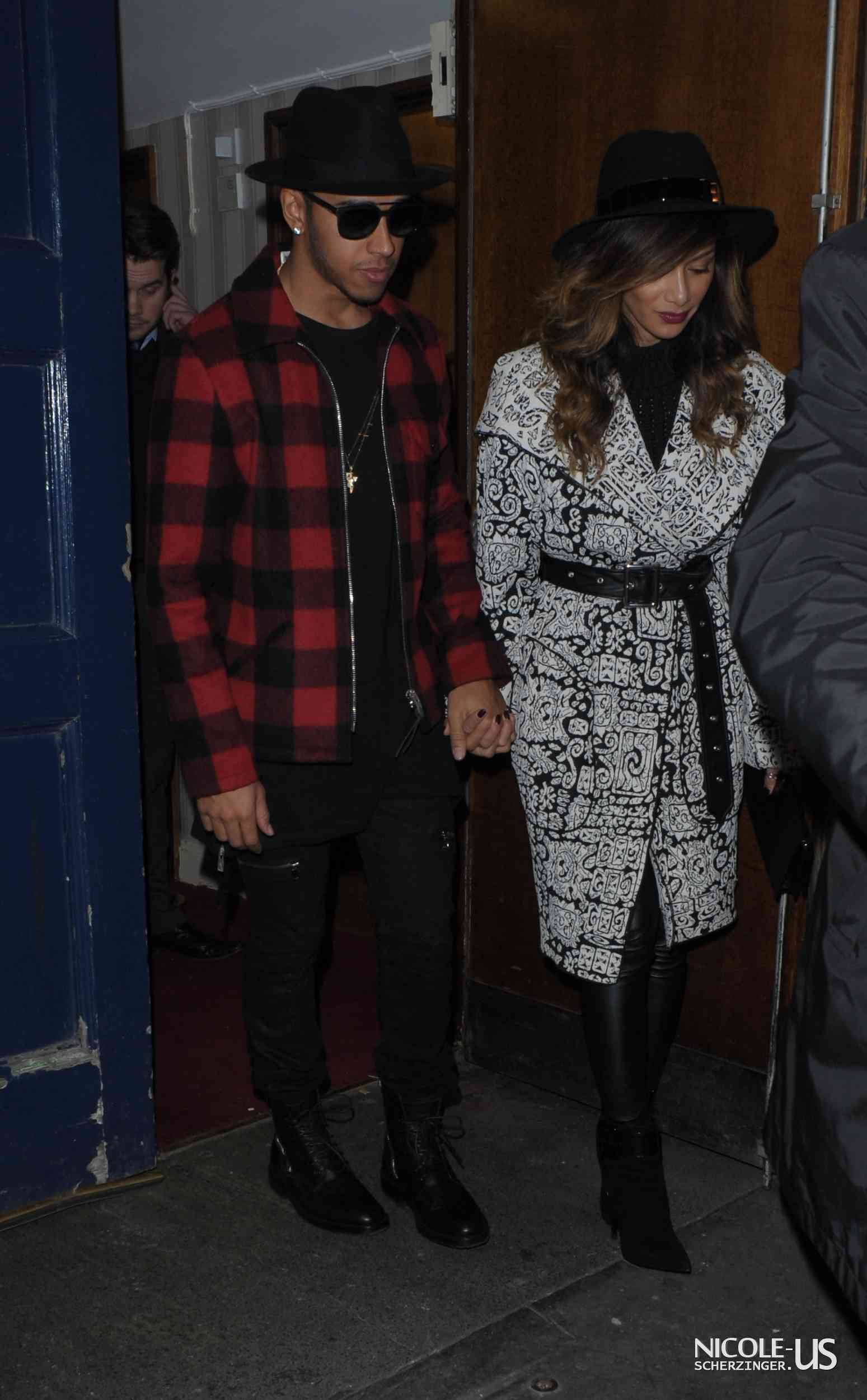 Nicole Scherzinger & Lewis Hamilton leaving the London Palladium Theatre