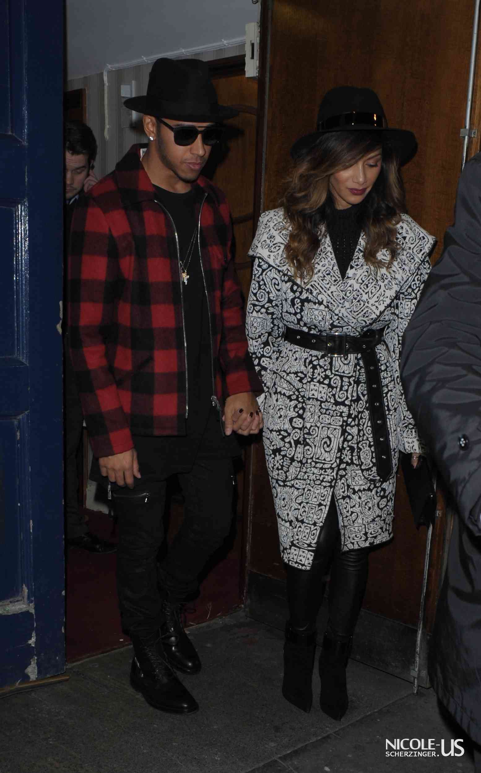 Nicole Scherzinger & Lewis Hamilton leaving the London Palladium Theatre