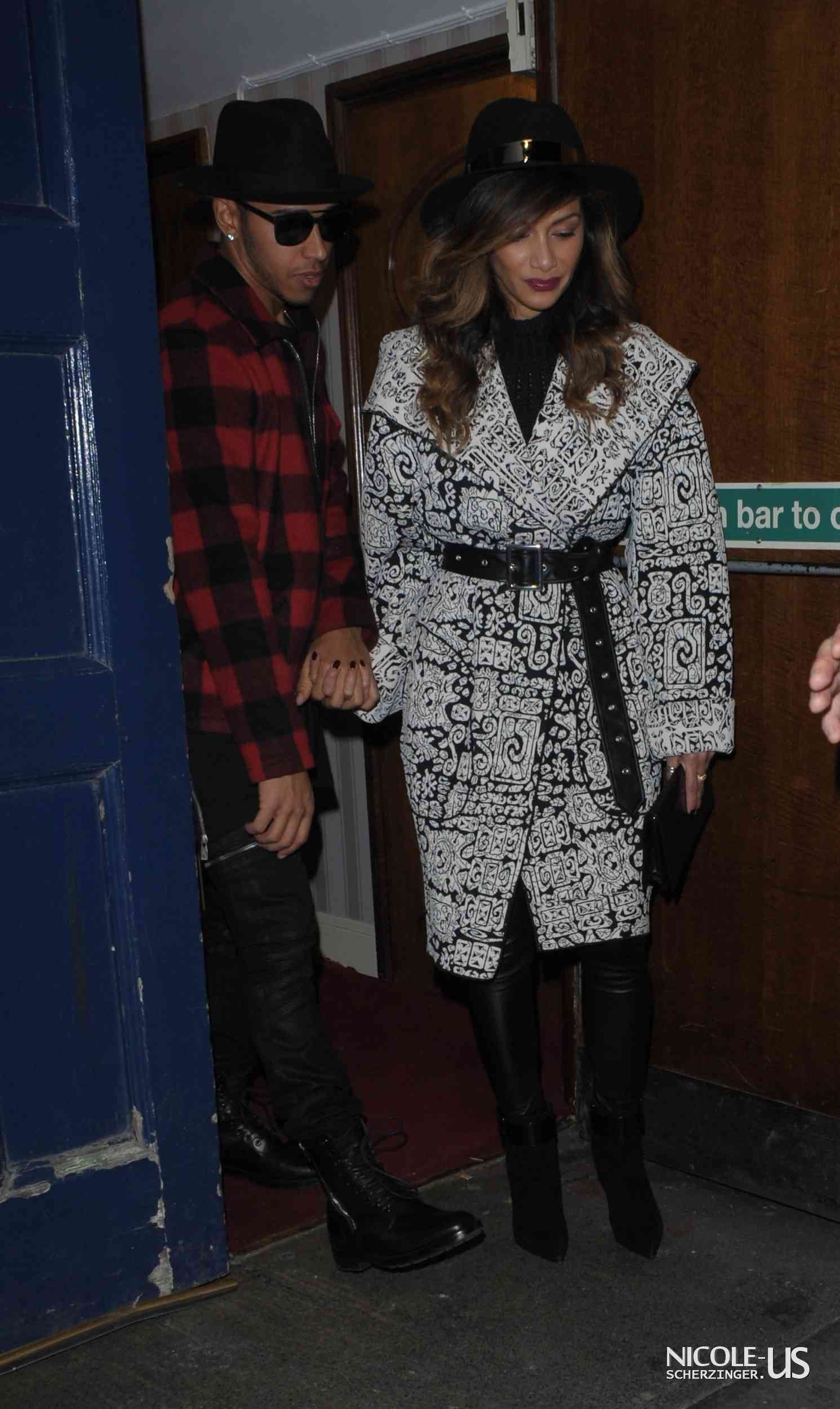 Nicole Scherzinger & Lewis Hamilton leaving the London Palladium Theatre