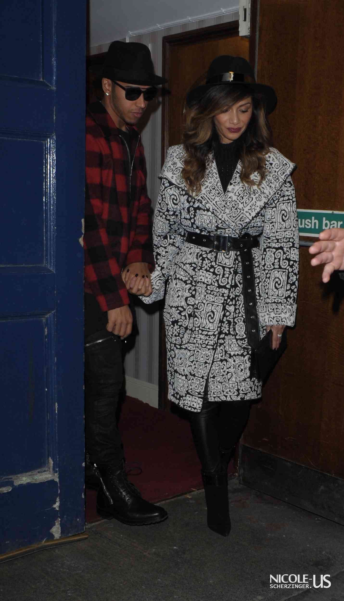 Nicole Scherzinger & Lewis Hamilton leaving the London Palladium Theatre