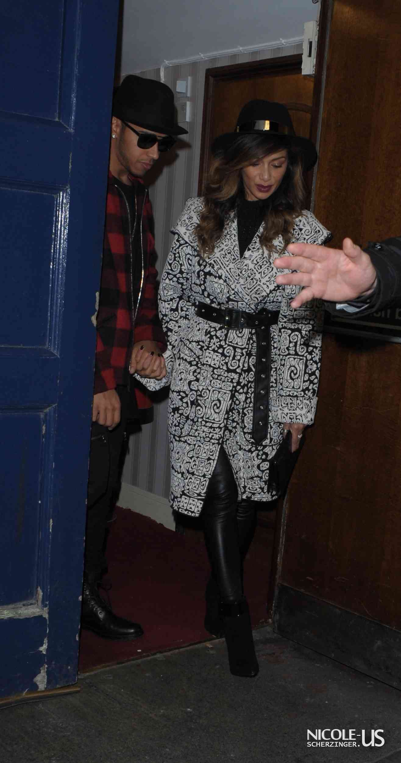 Nicole Scherzinger & Lewis Hamilton leaving the London Palladium Theatre