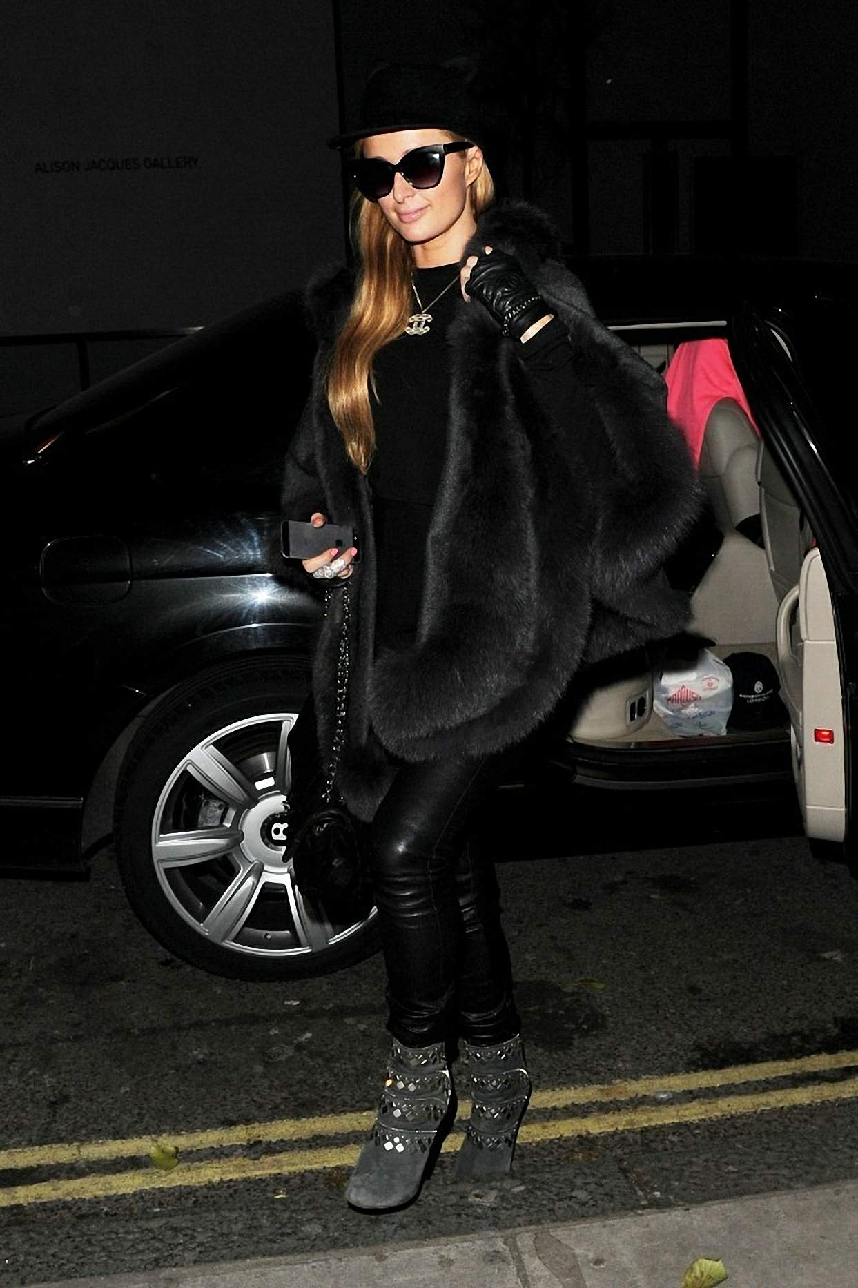 Paris Hilton is spotted at the Chiltern Firehouse